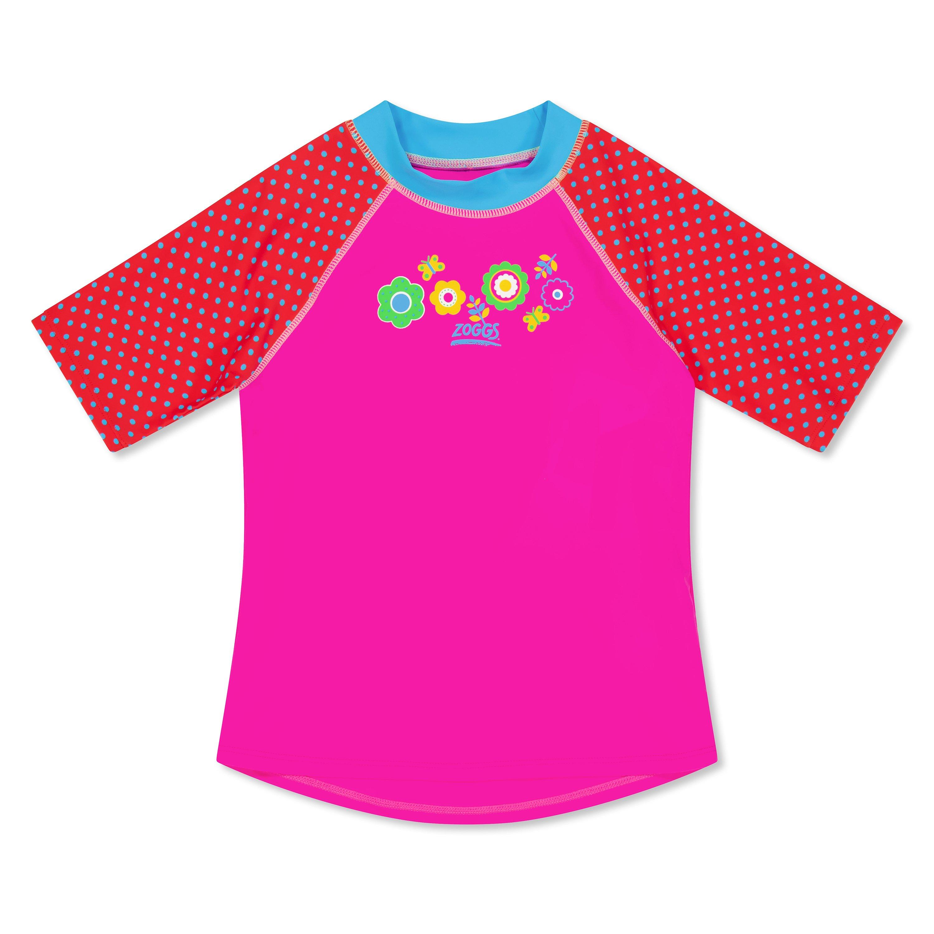 Zoggs  Kids Flora Short Sleeve Juniors - Pink - 7-8 (S)