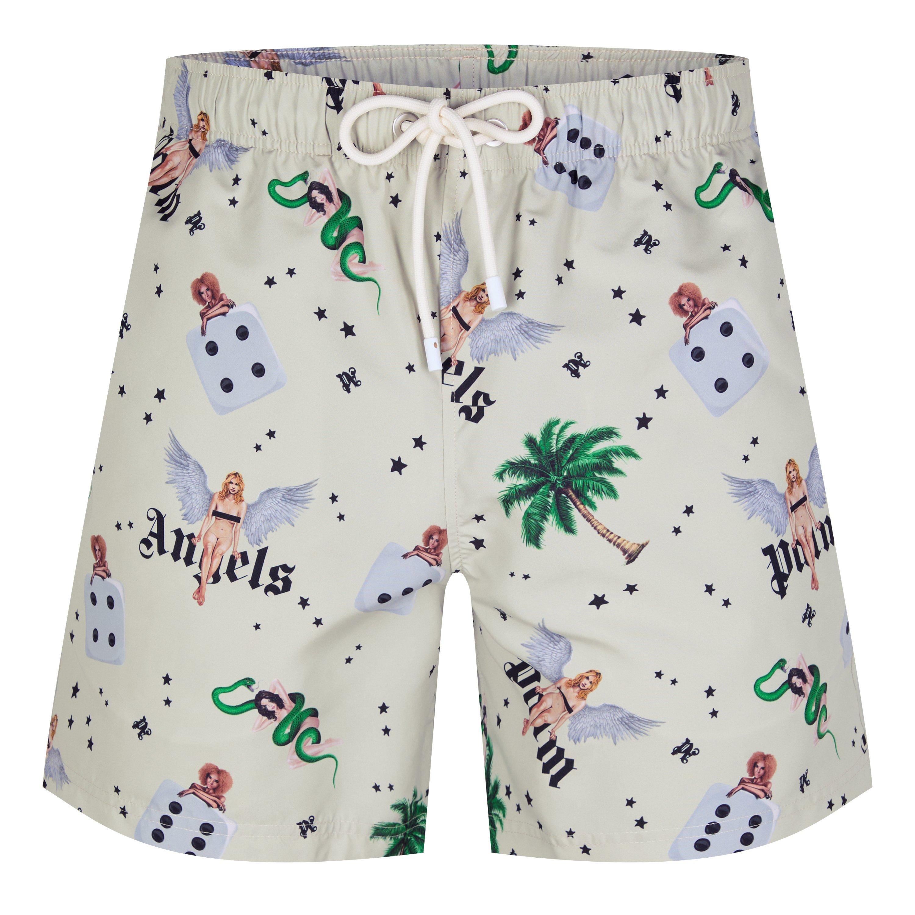 Palm Angels Pin Up Swim Shorts - Ivory - M