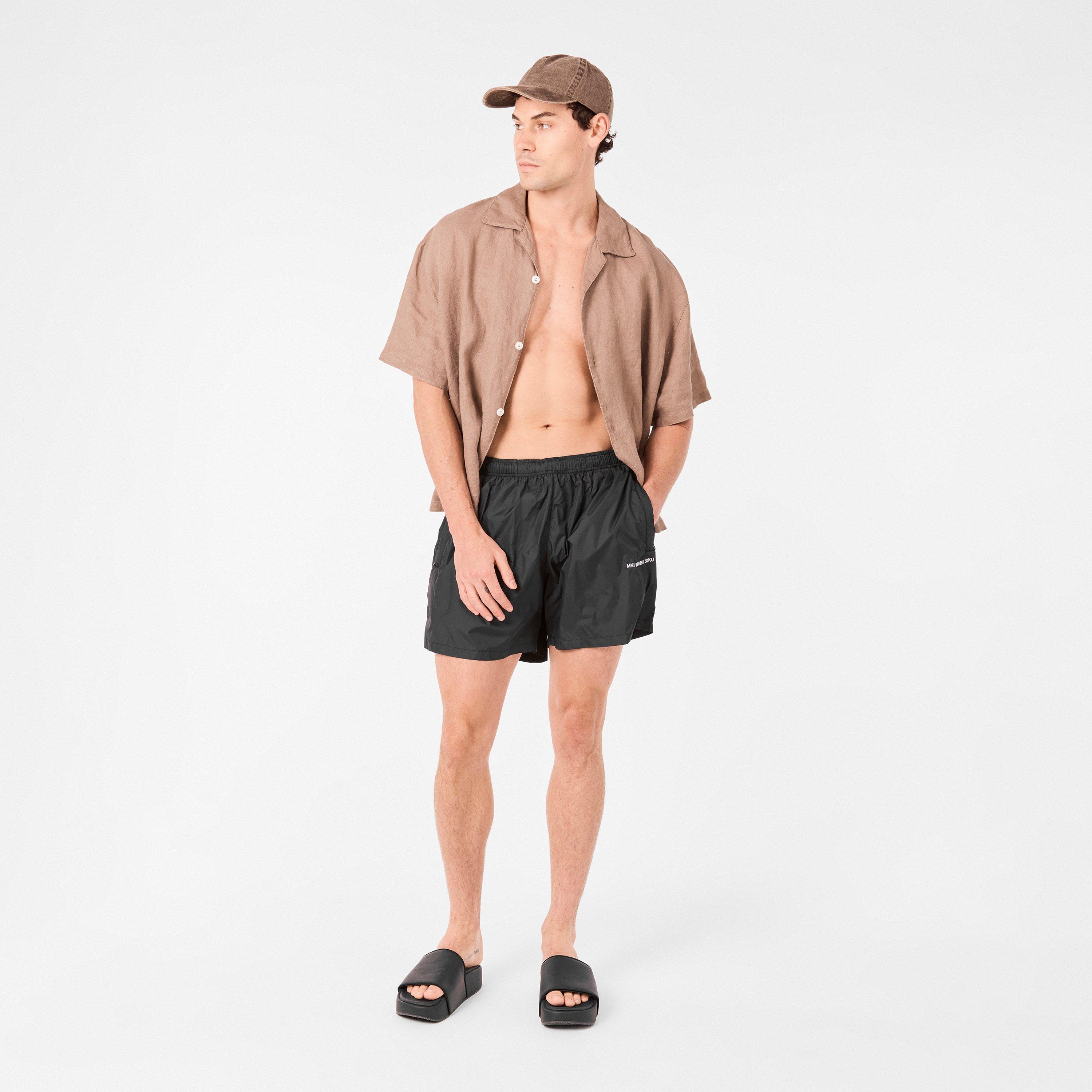 Black/White - MKI MIYUKI ZOKU - Men's Contrast Swim Shorts - 6
