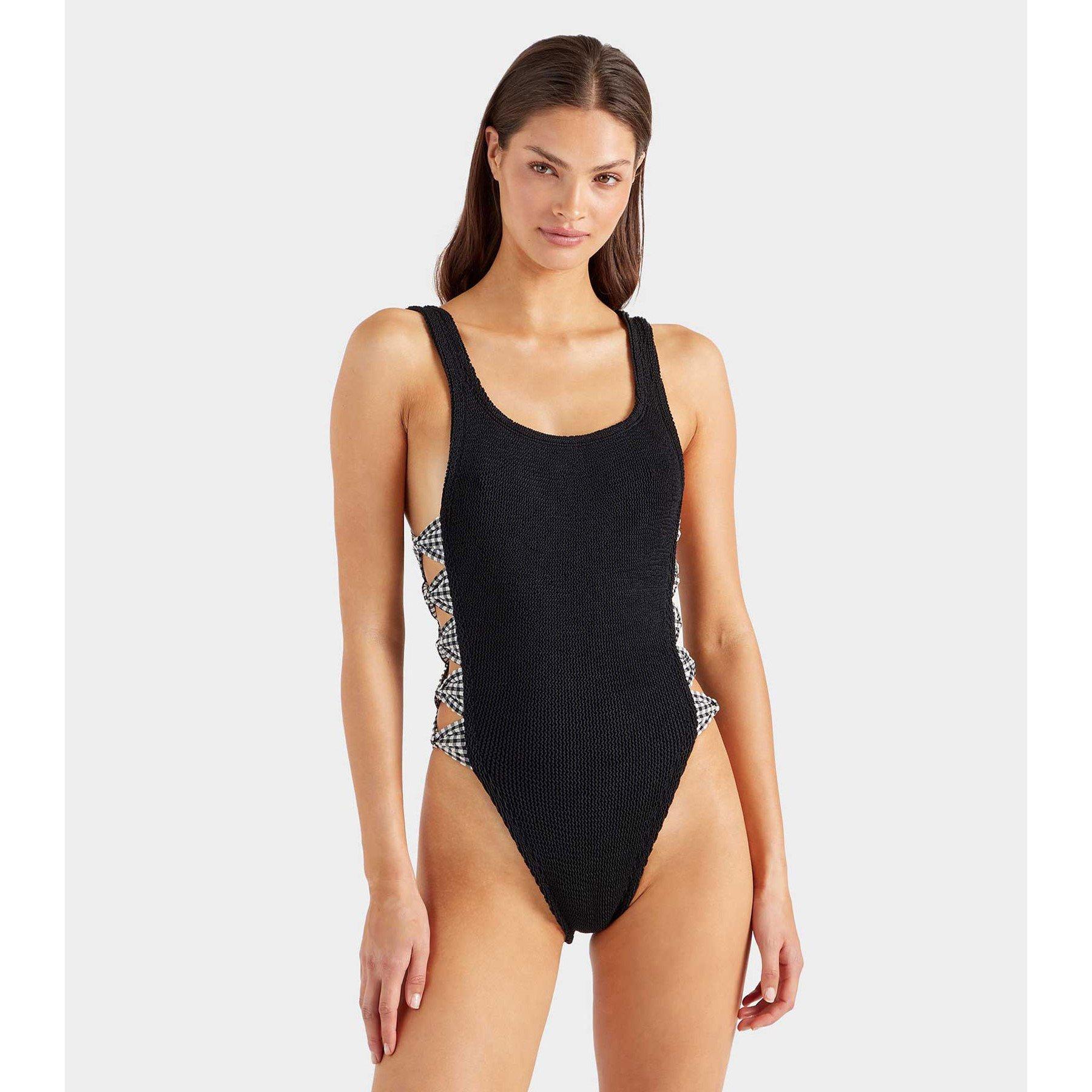 Black/Black - Hunza G - Women's Tiffany Scoop Neck Swimsuit - 2