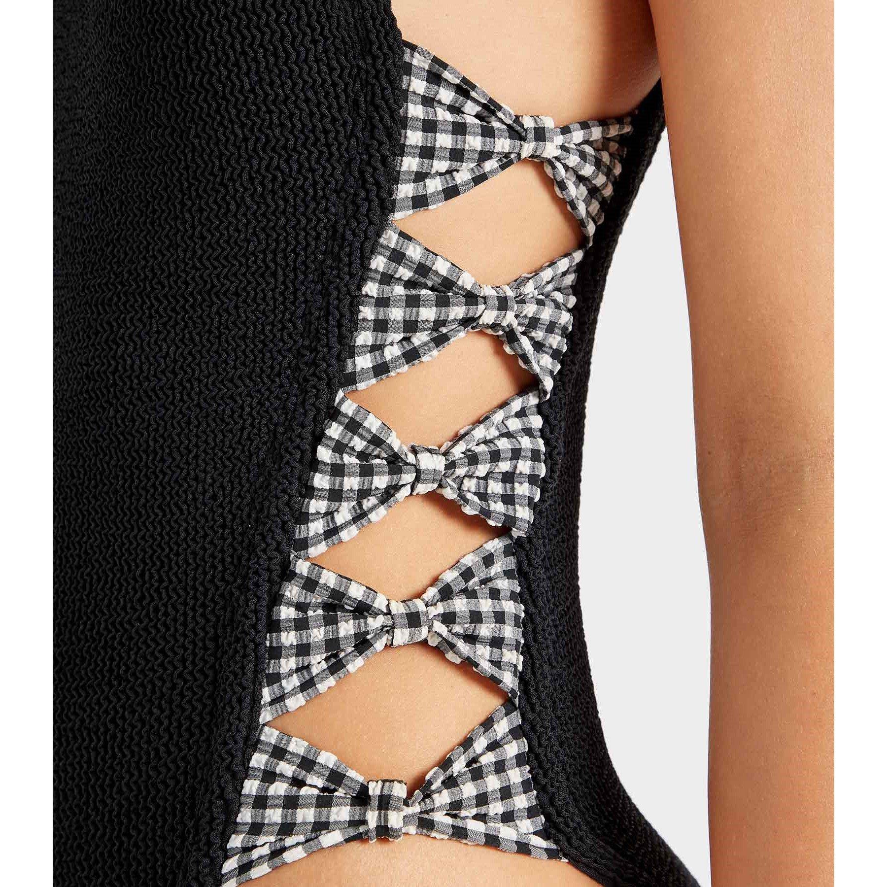 Black/Black - Hunza G - Women's Tiffany Scoop Neck Swimsuit - 4