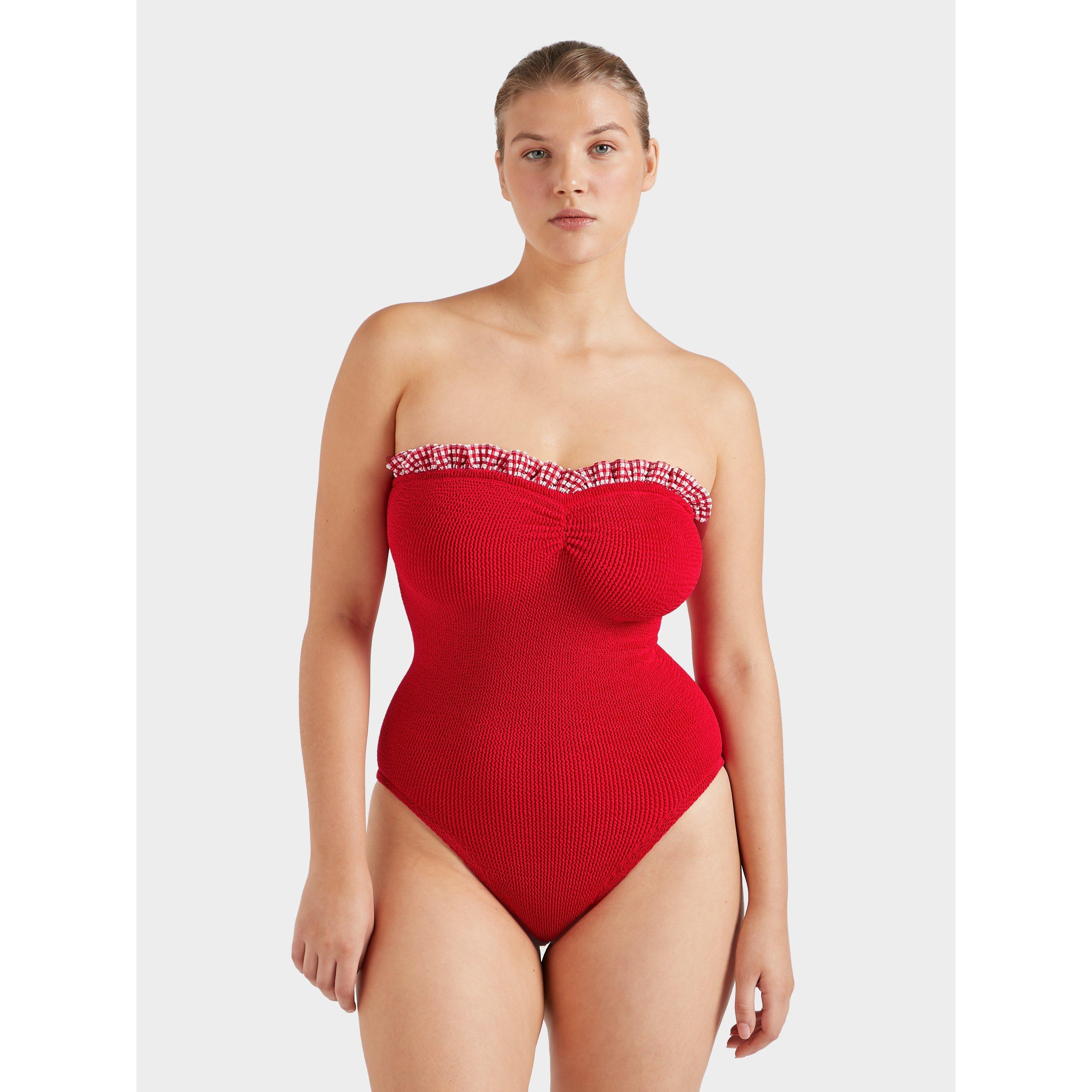 Red/Red - Hunza G - Women's Dolly Scoop Neck Swimsuit - 2