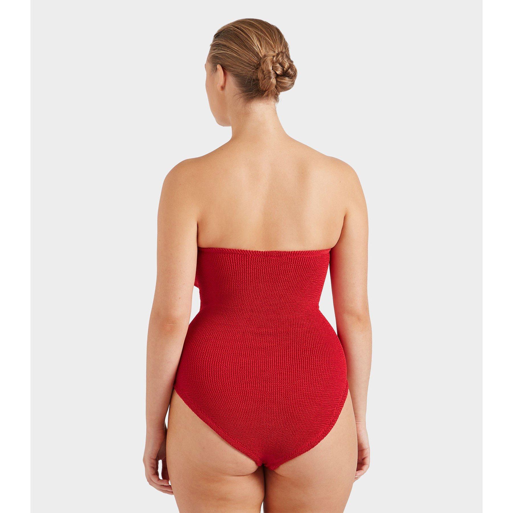 Red/Red - Hunza G - Women's Dolly Scoop Neck Swimsuit - 3