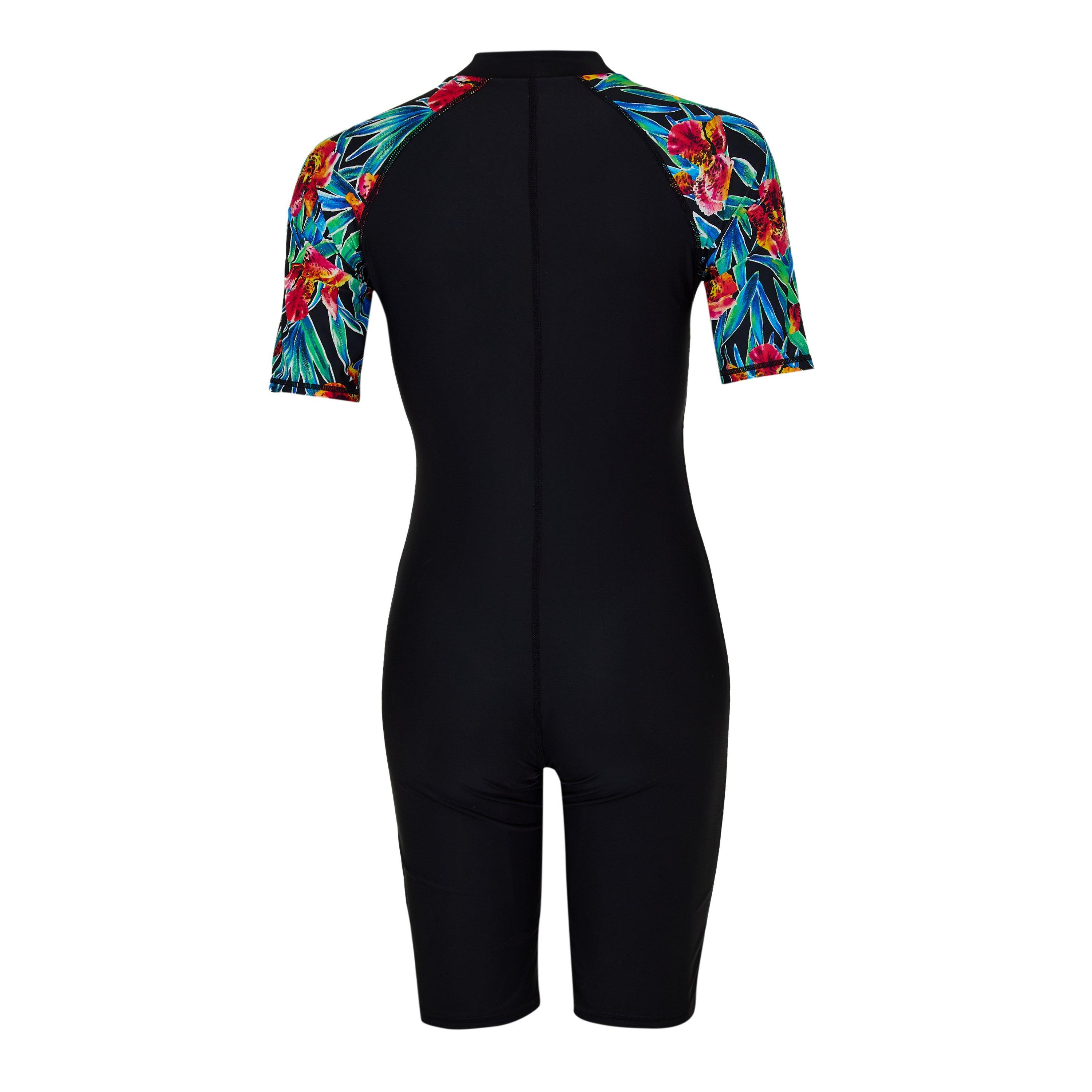 Black - Zoggs - Hybrid Tropics Kneesuit Womens - 2