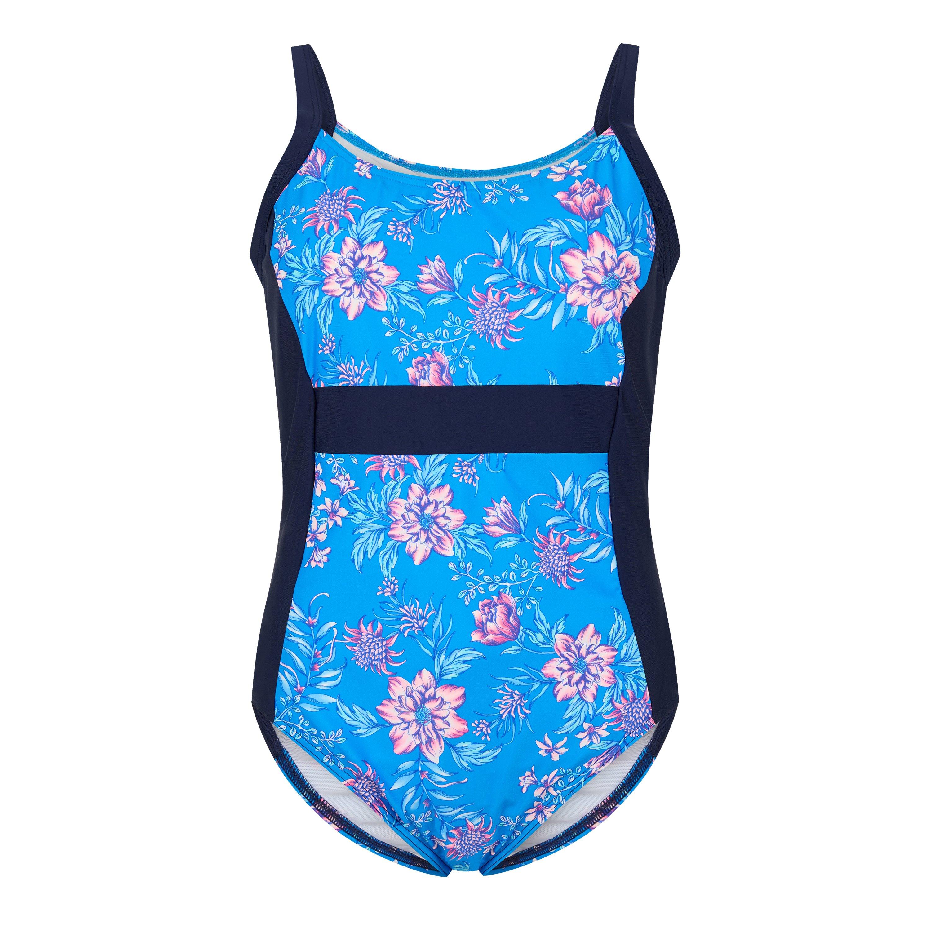 Blue - Zoggs - Wild Rose Side Panel Womens - 1