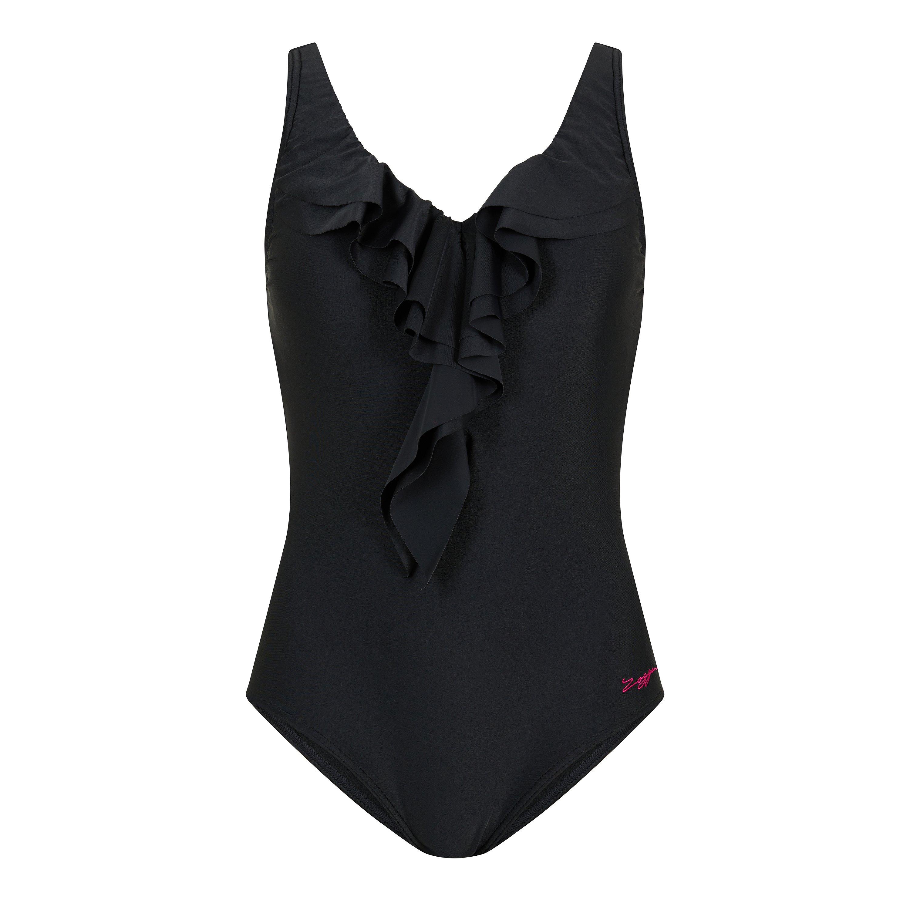 Zwart - Zoggs - Coolum Frill Classic Womens - 1