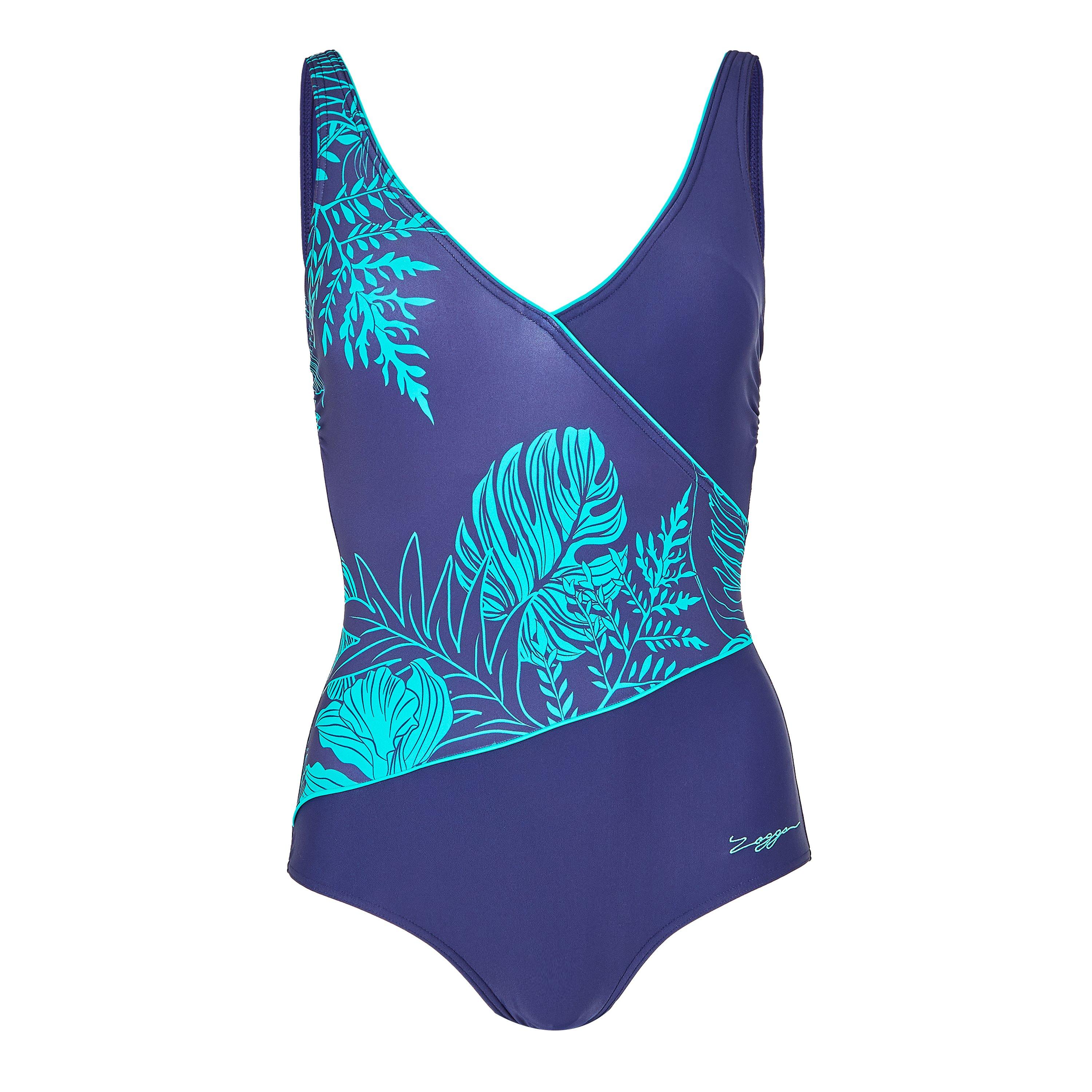 Blue - Zoggs - Santorini Wrap Front Womens - 1