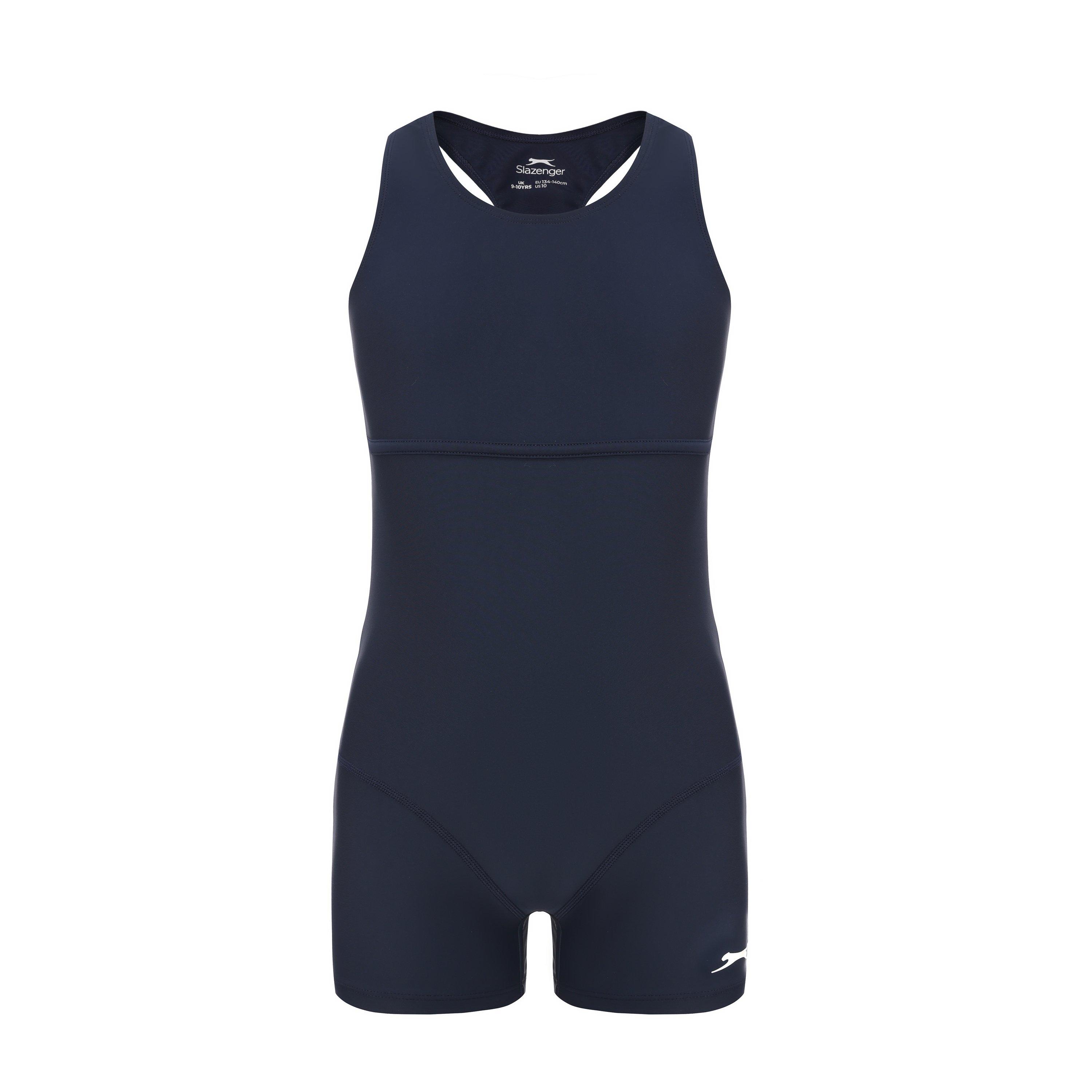 Slazenger Girls Lycra® Xtra Life™ Boyleg Swimming Suit Junior - Navy - 13 (XLG)