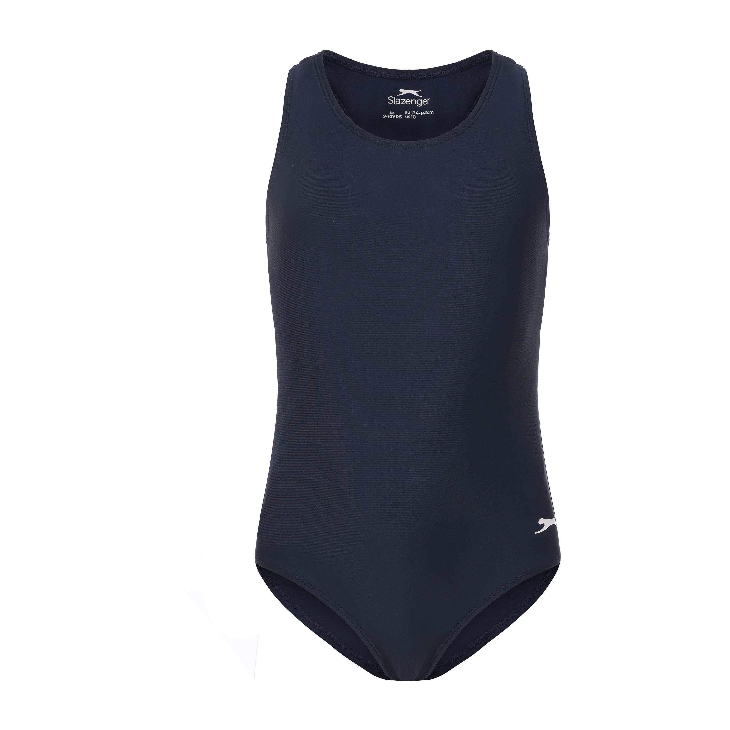Slazenger Girls Lycra® Xtra Life™ Racer Back Swimsuit - Navy - 7-8 Years