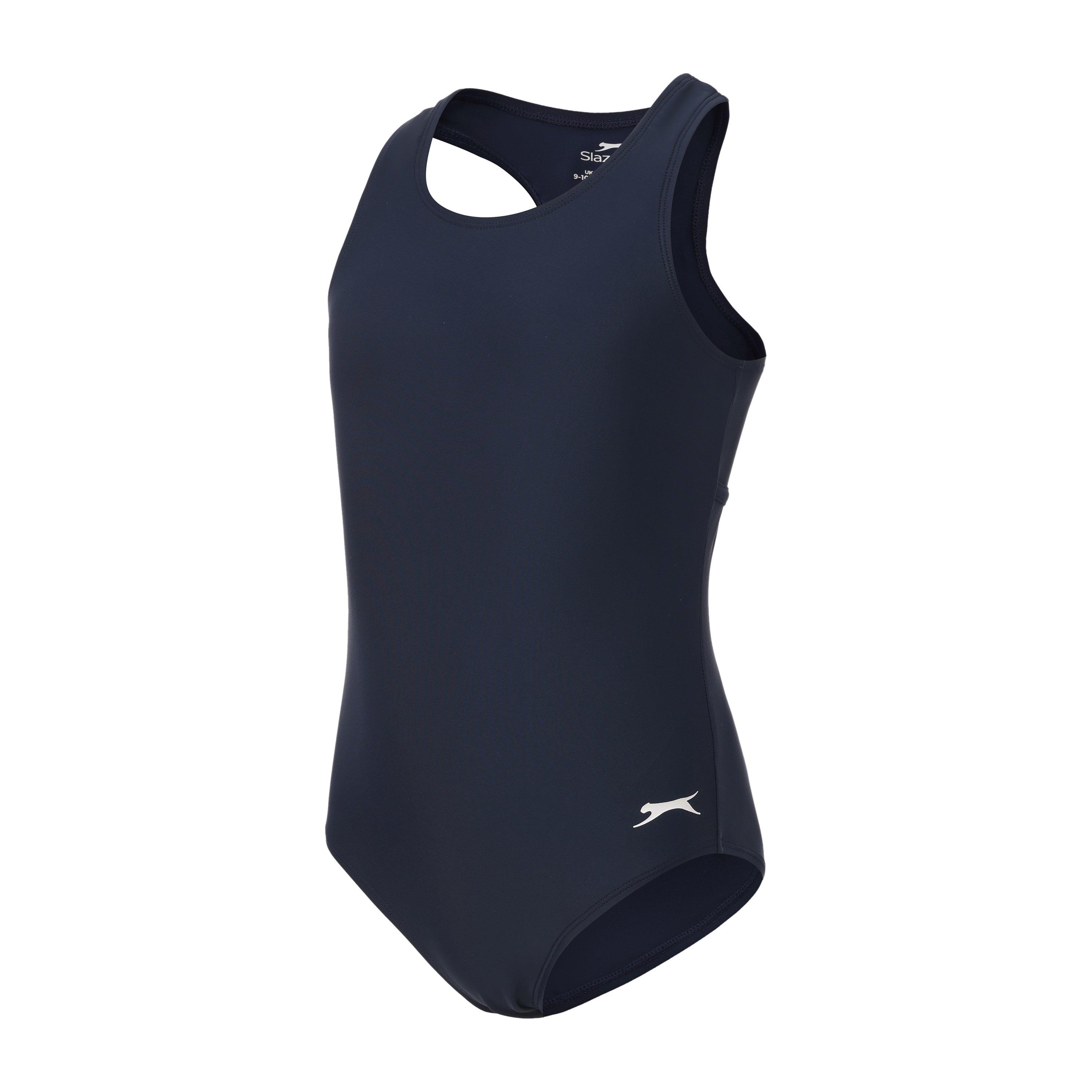 Navy - Slazenger - LYCRA® XTRA LIFE™ Racer Back Swimsuit Girls - 2