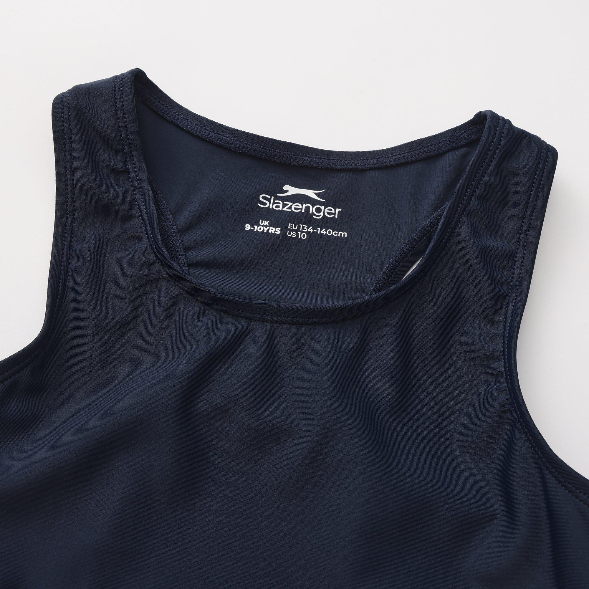 Navy - Slazenger - LYCRA® XTRA LIFE™ Racer Back Swimsuit Girls - 4