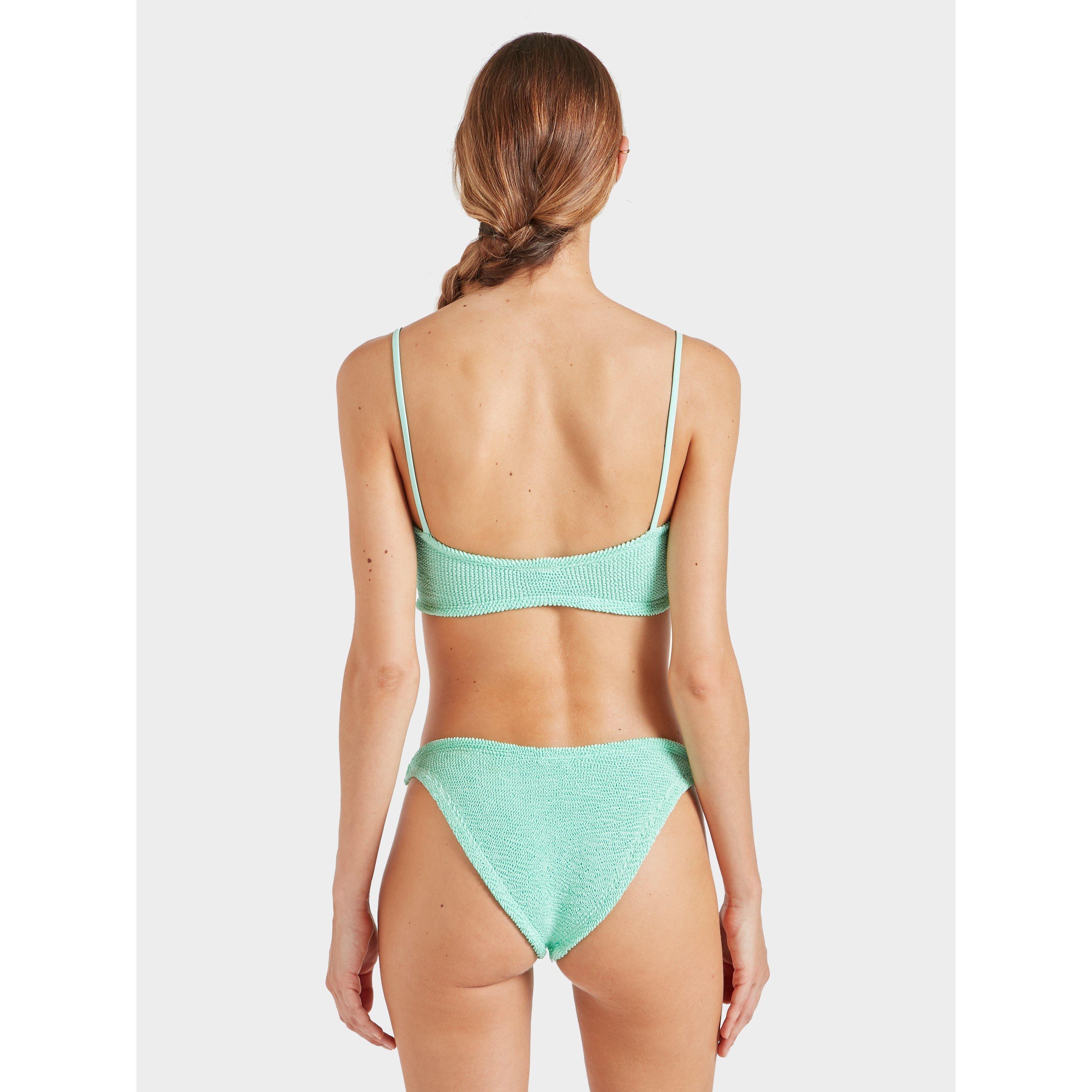 Metallic Mint - Hunza G - Women's Misty Textured Crinkle UV Protection Chlorine Resistant Bikini Set - 3