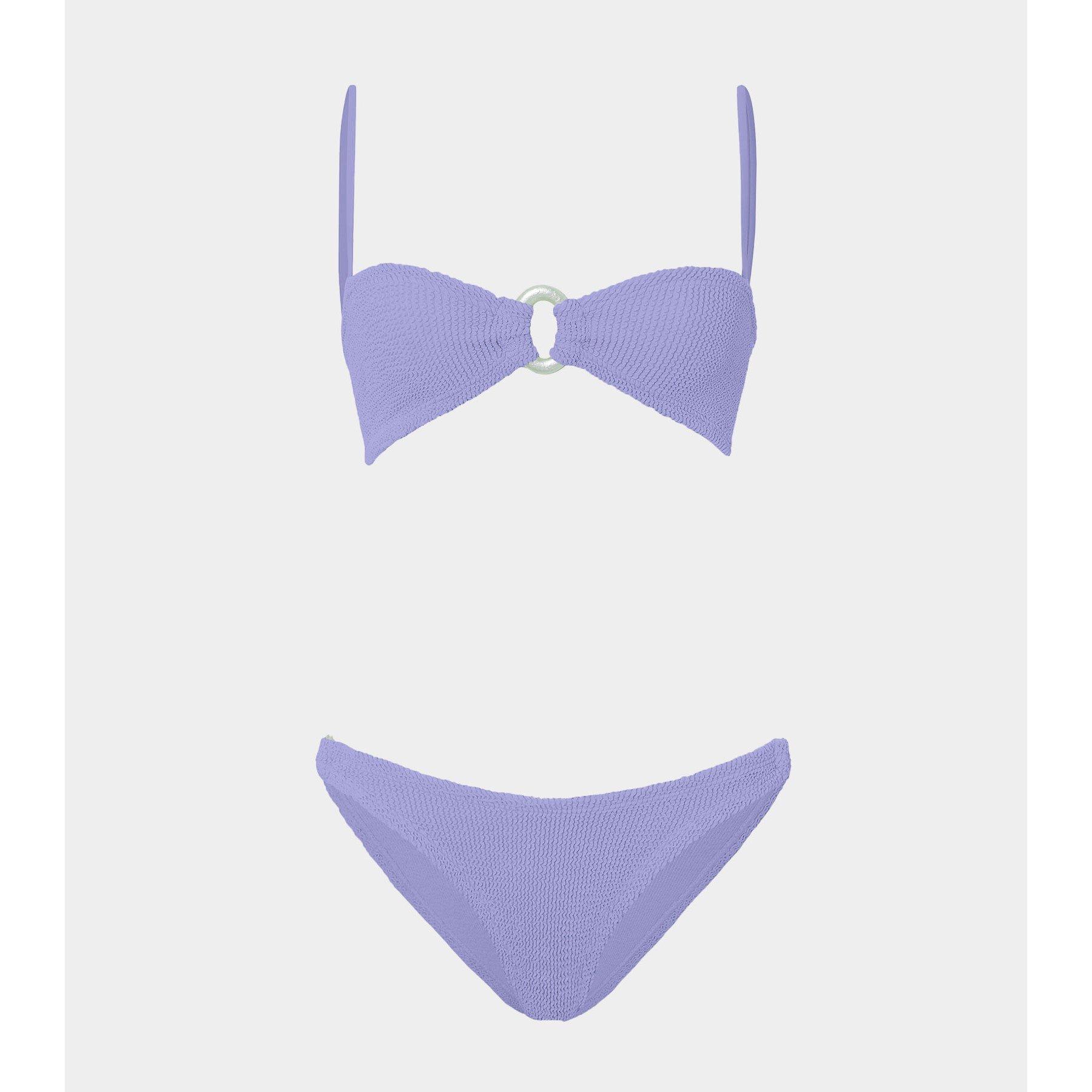 Hunza G Women's Misty Textured Crinkle UV Protection Chlorine Resistant Bikini Set - Lilac