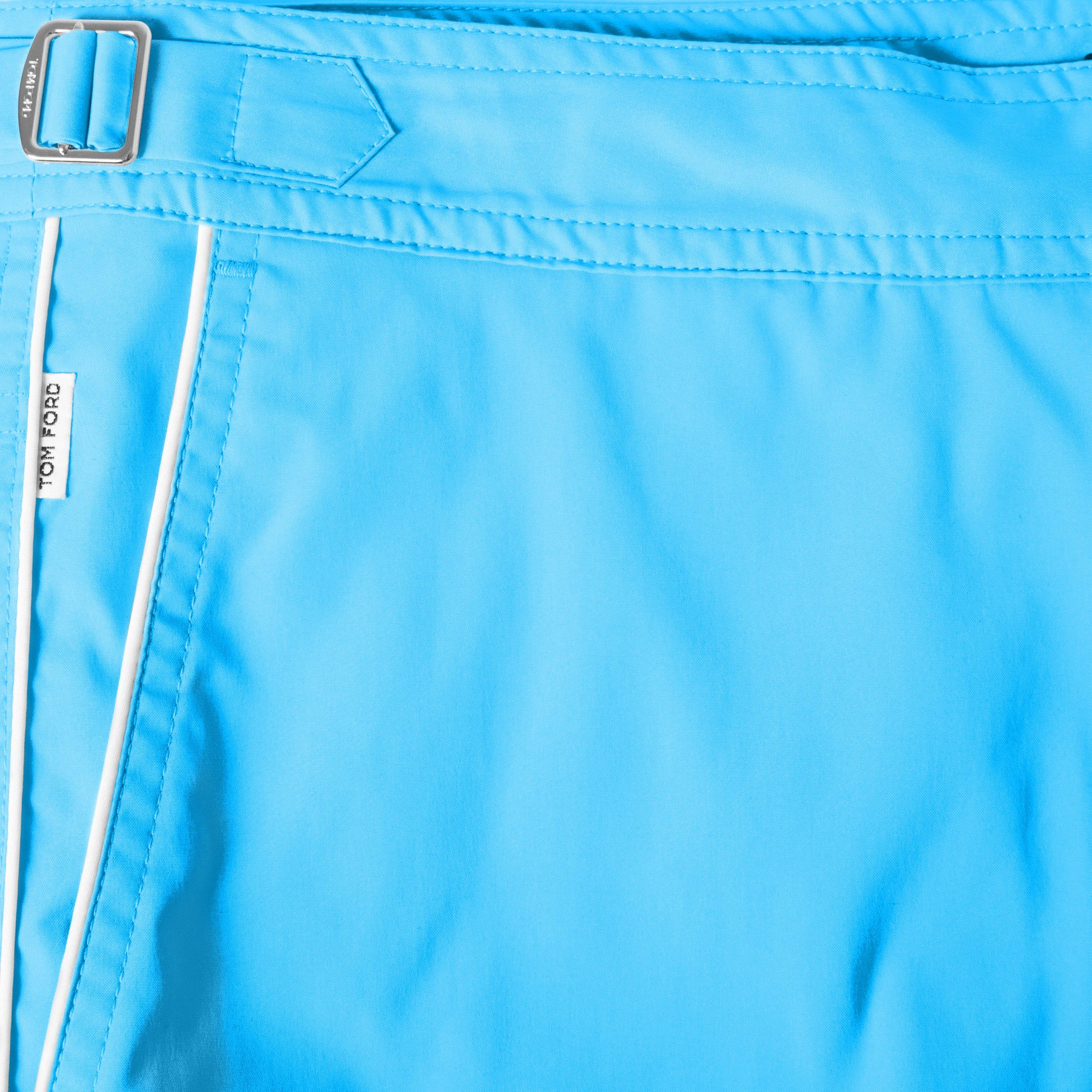 Light Blue - Tom Ford - Men's TF Poplin Swim Shorts - 3