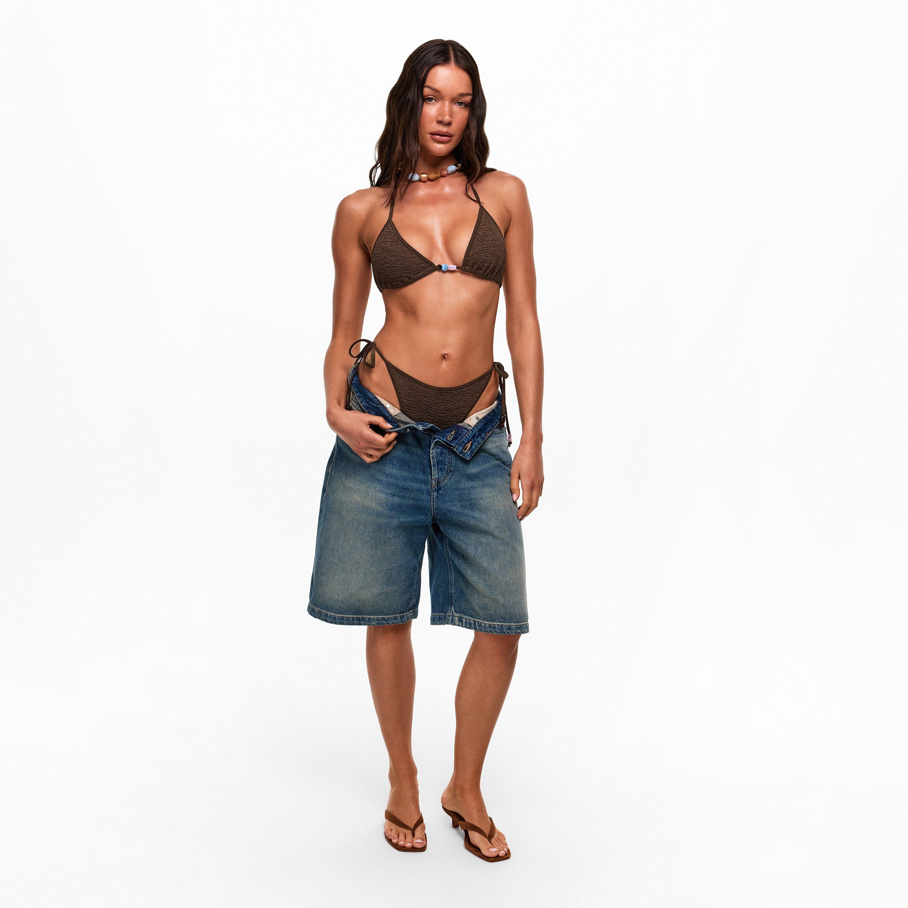 Metallic Choc - Hunza G - Women's Gina Beaded Bikini Set - 6