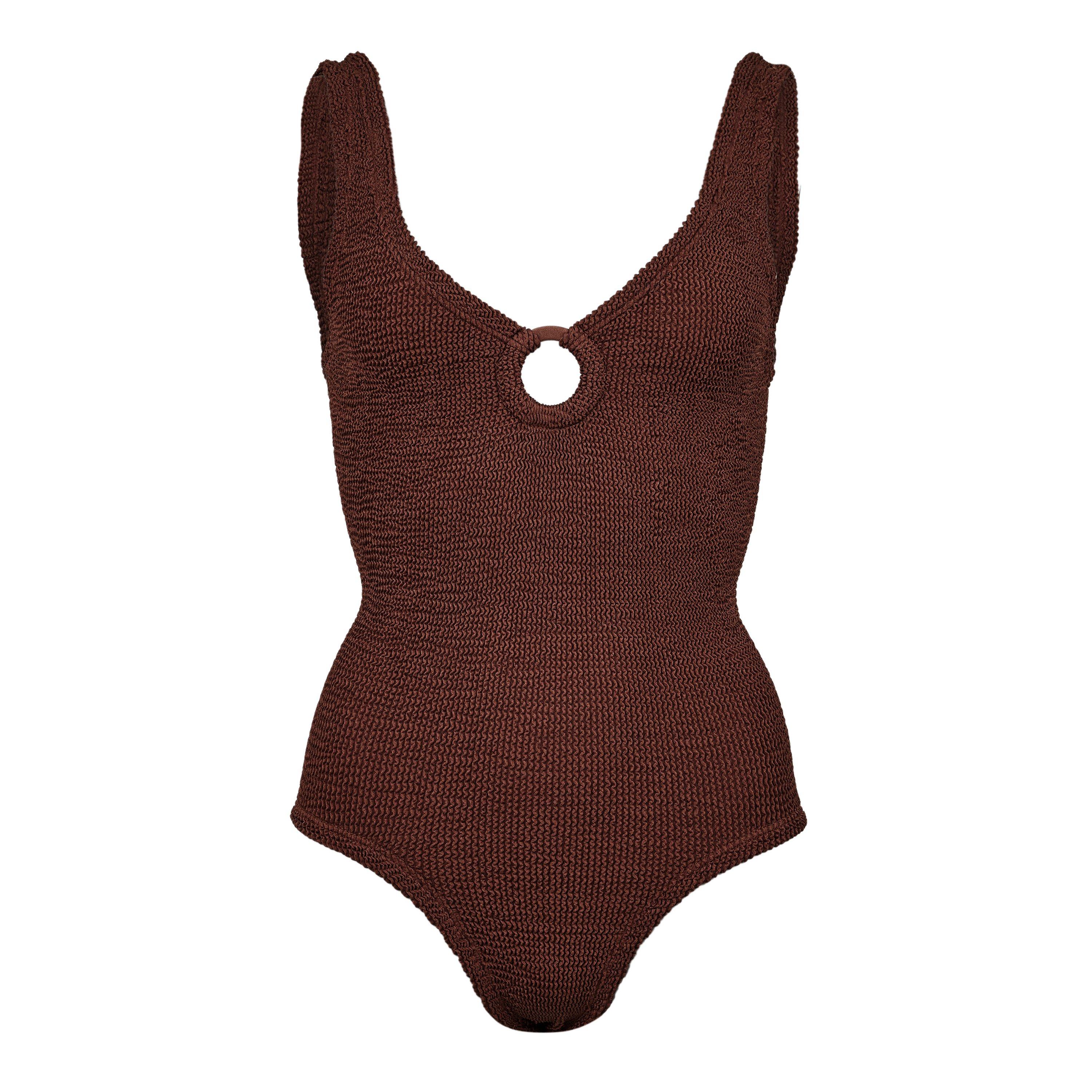 Hunza G Women's Coverage Swim Scoop Neck Swimsuit - Metallic Choc
