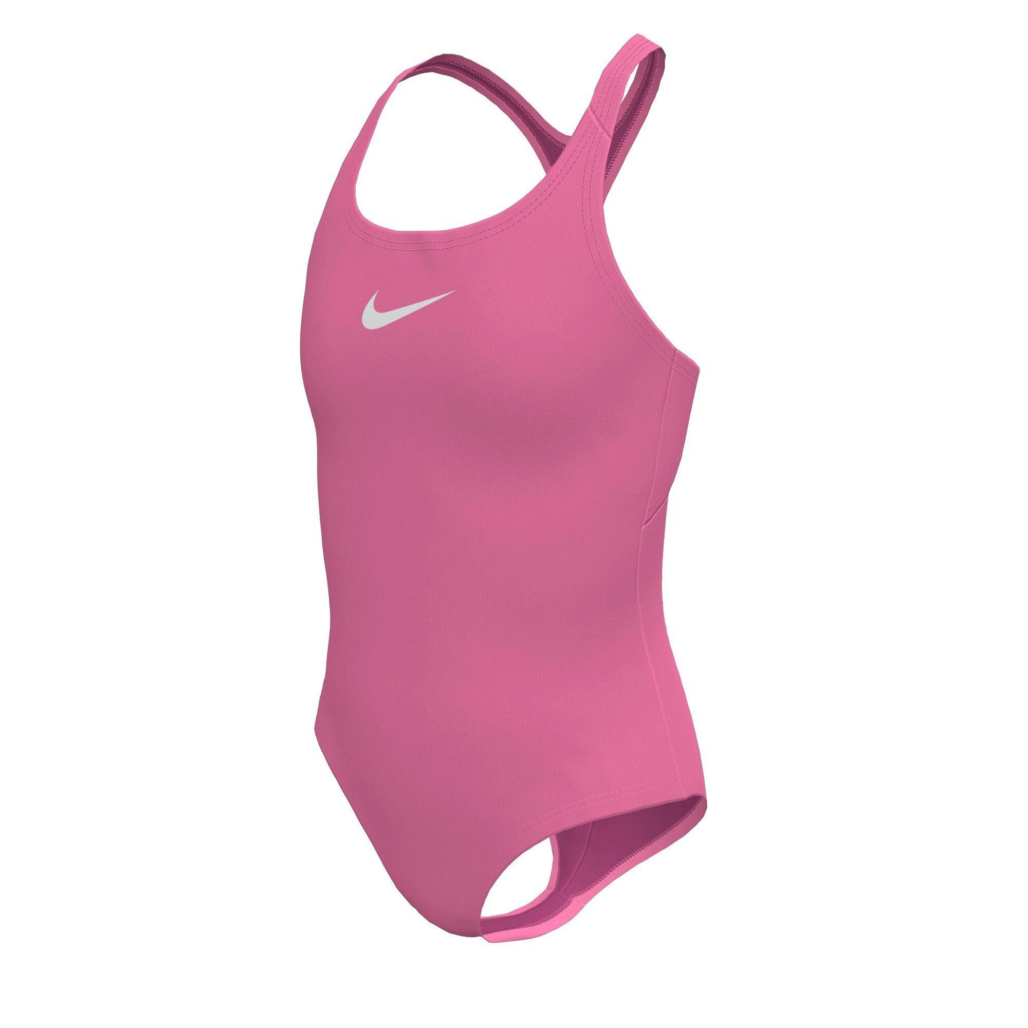Nike Girls Swoosh Swimsuit Junior - Pink Glow - 13 (XL)