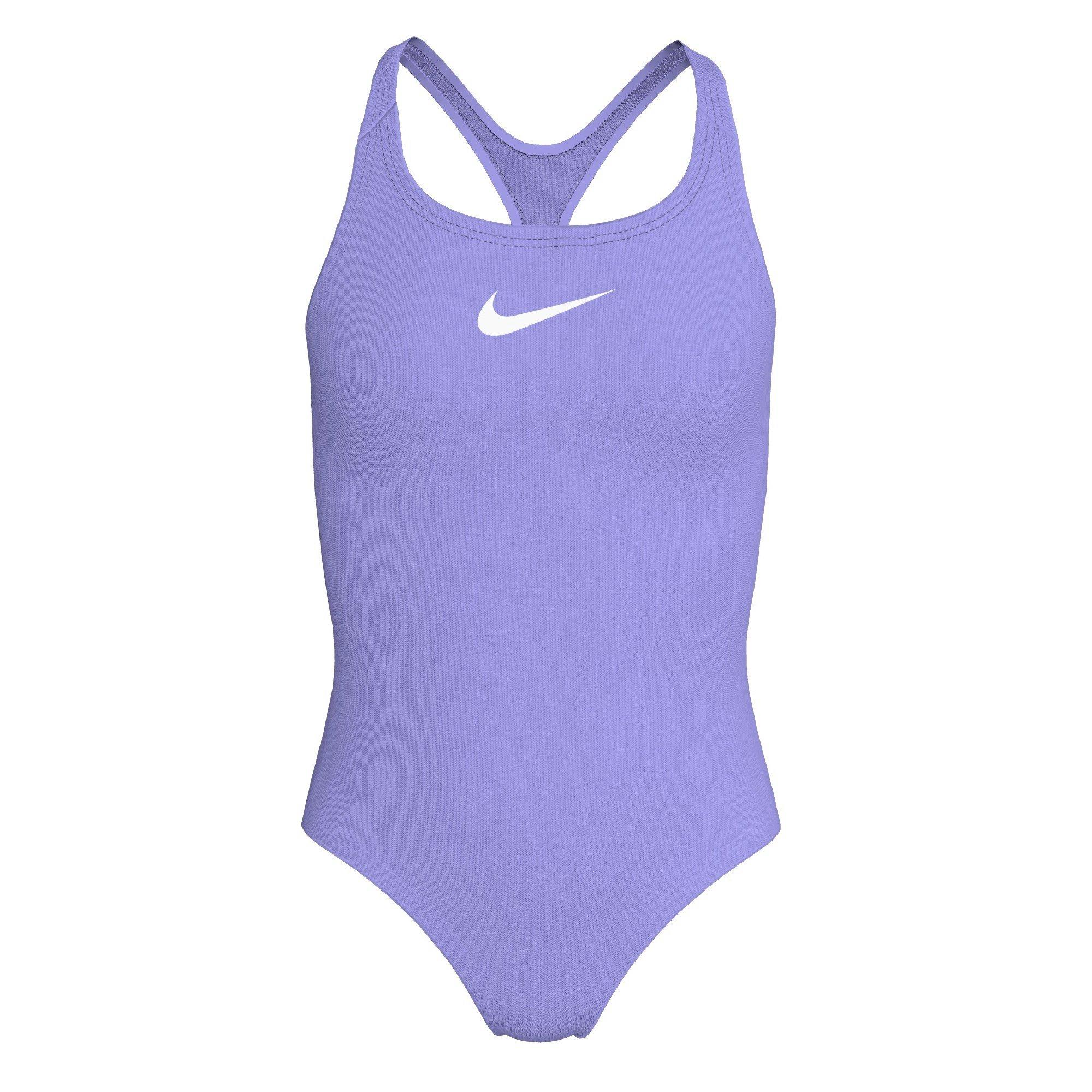 Nike Girls Swoosh Swimsuit Junior - Light Thistle - 13 (XL)
