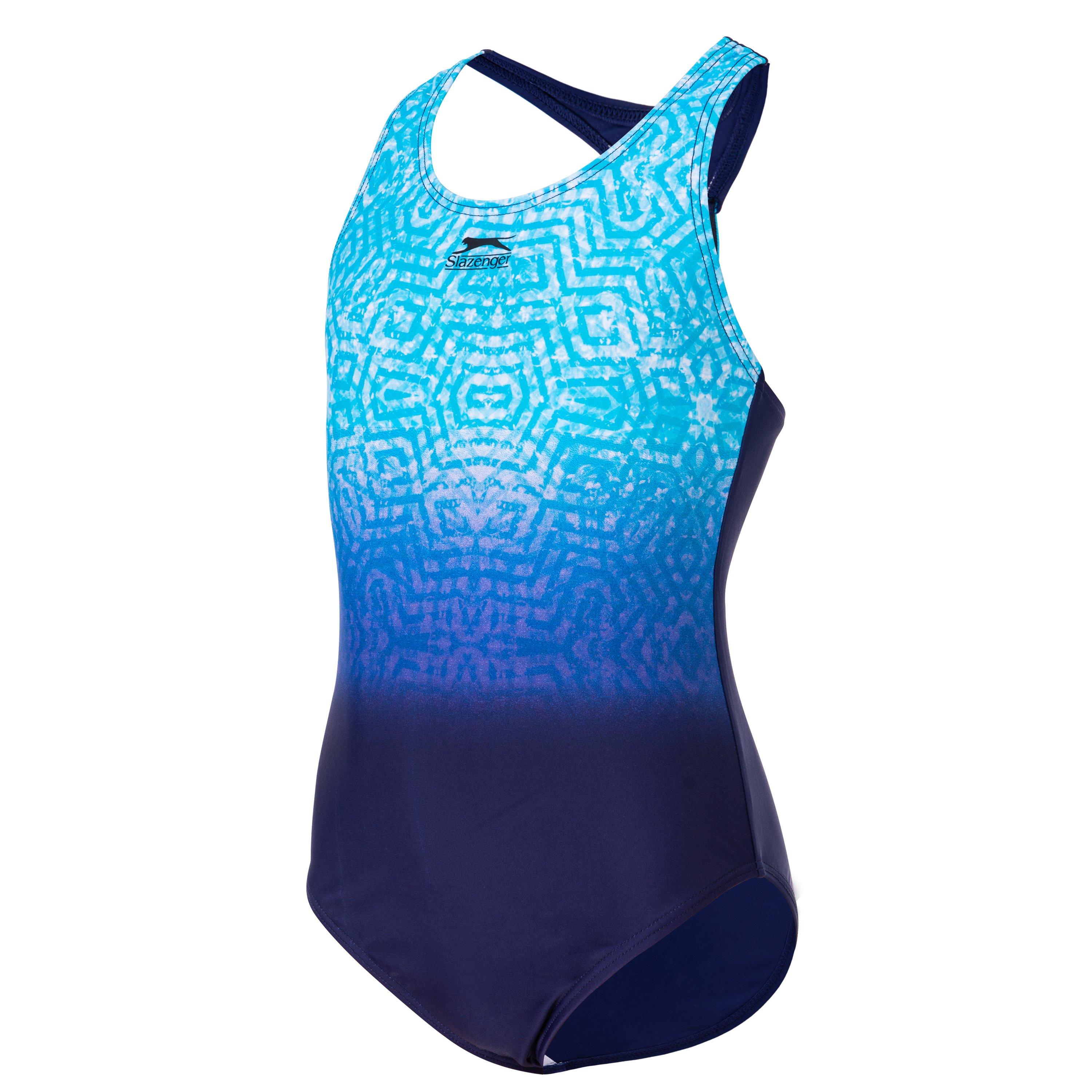 Black/Bue - Slazenger - Slazenger Sport Back Swimsuit Junior Girls - 3