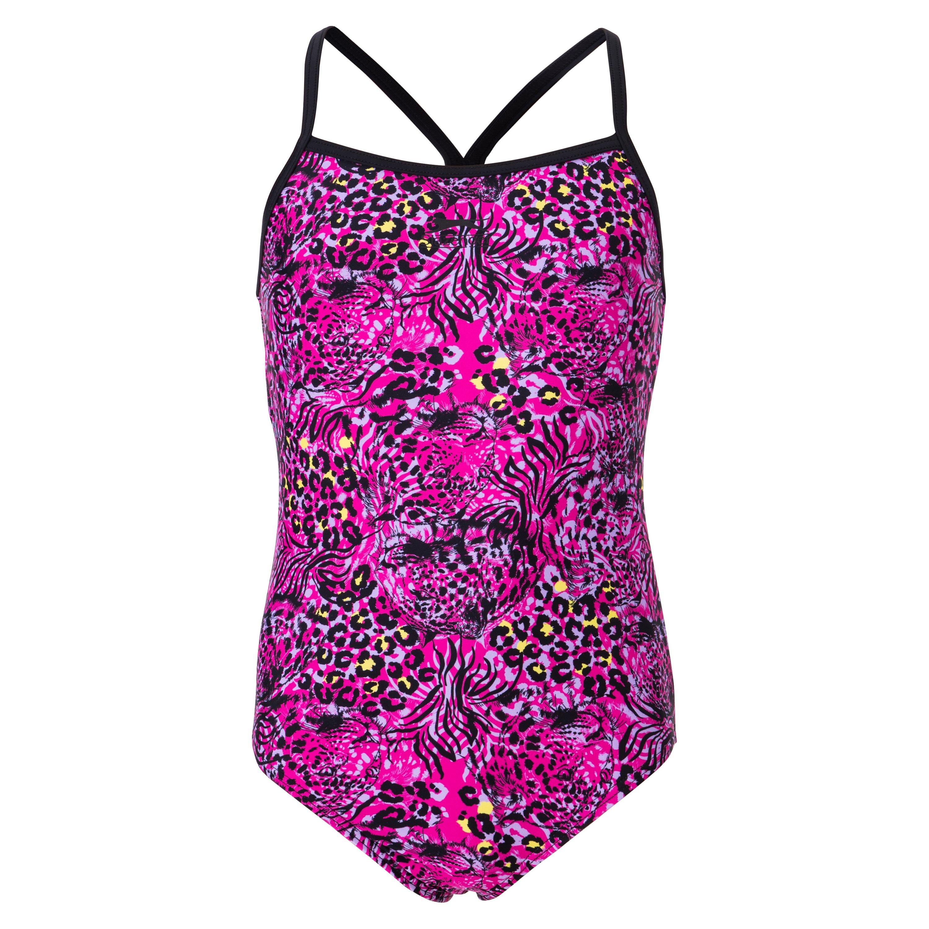 Viv Rose/Noir - Slazenger - Mesh Back Swimsuit Junior Girls - 1