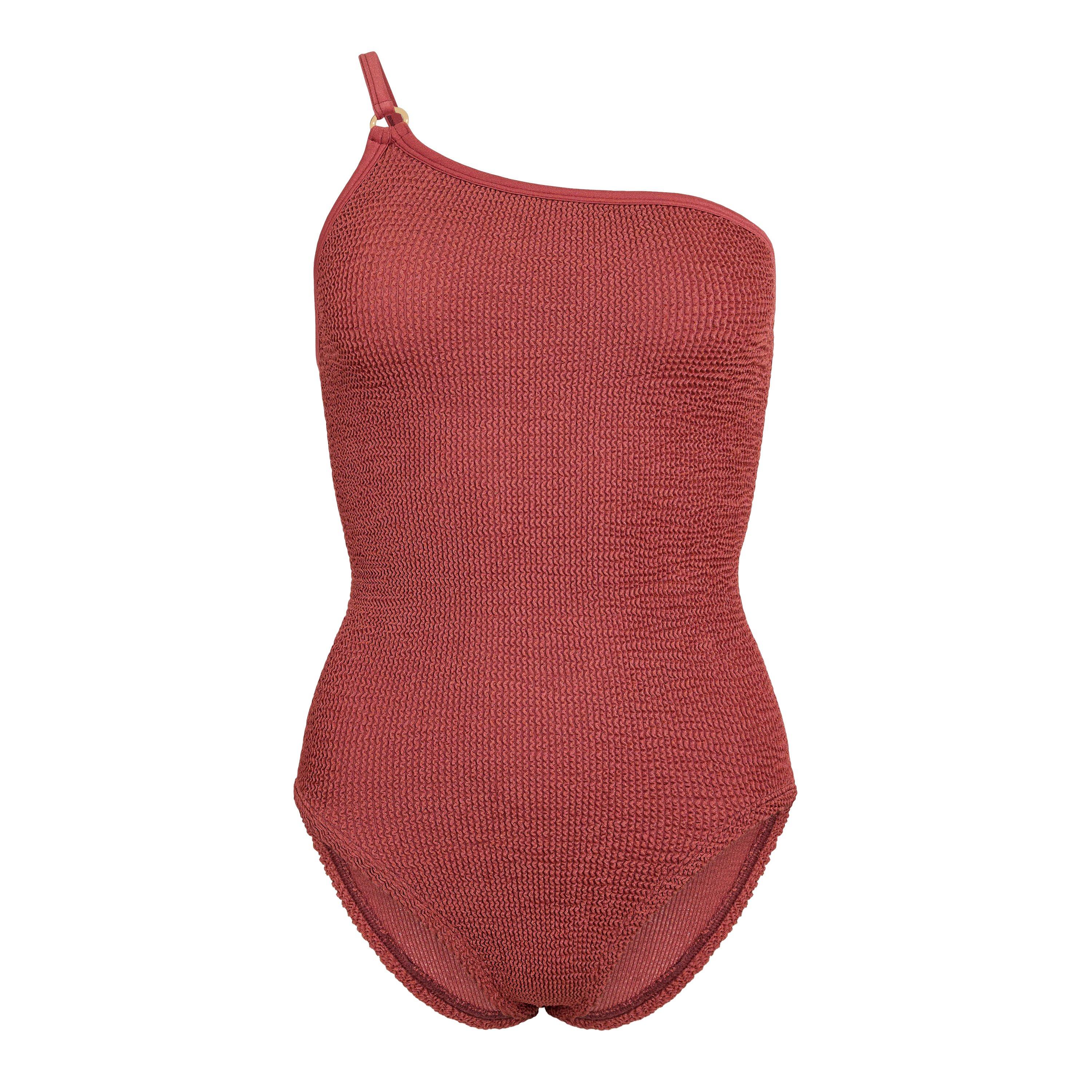 Hunza G Women's Clara Swim Scoop Neck Swimsuit - Metallic Rose