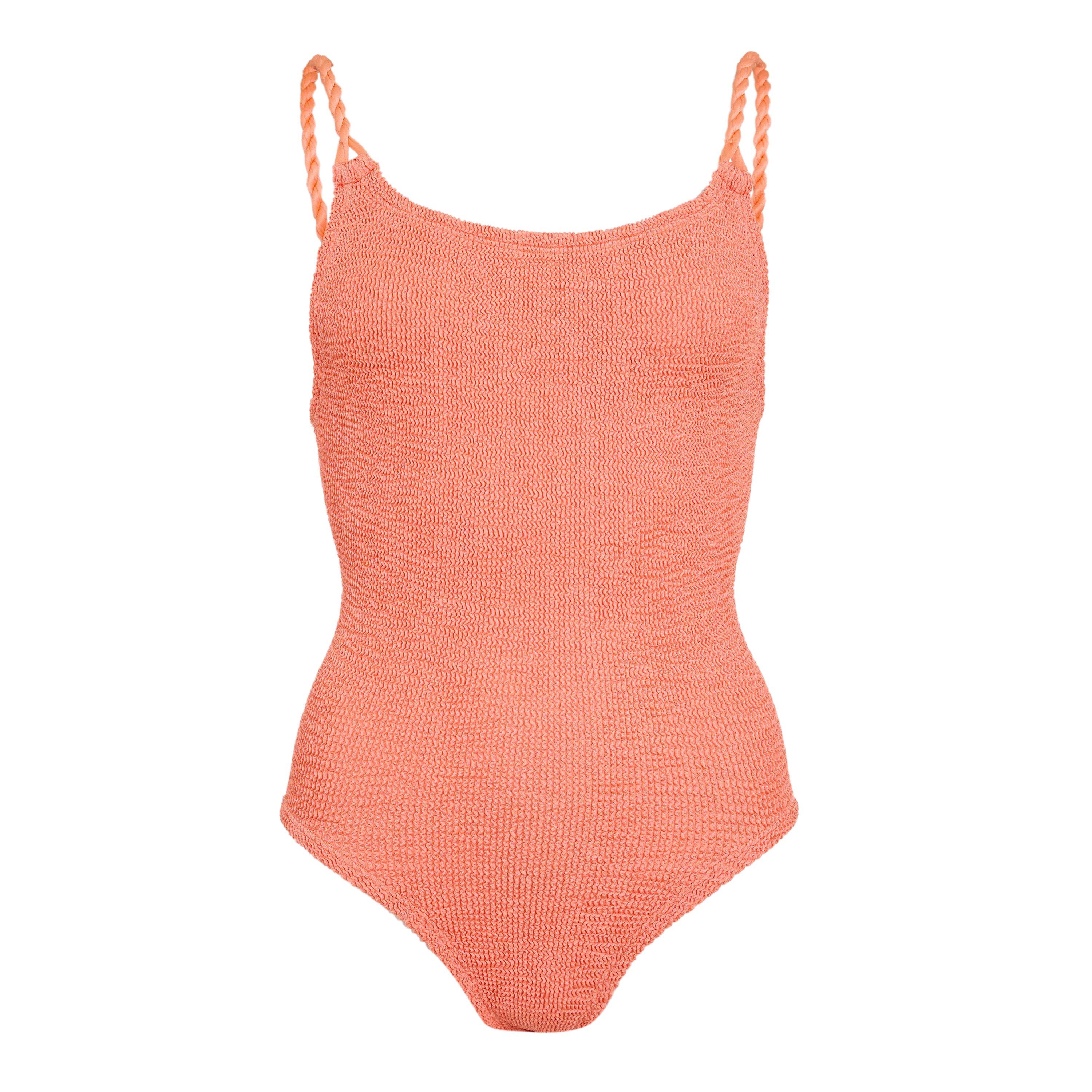 Metallic Coral - Hunza G - Women's Camille Swim Scoop Neck Swimsuit - 1
