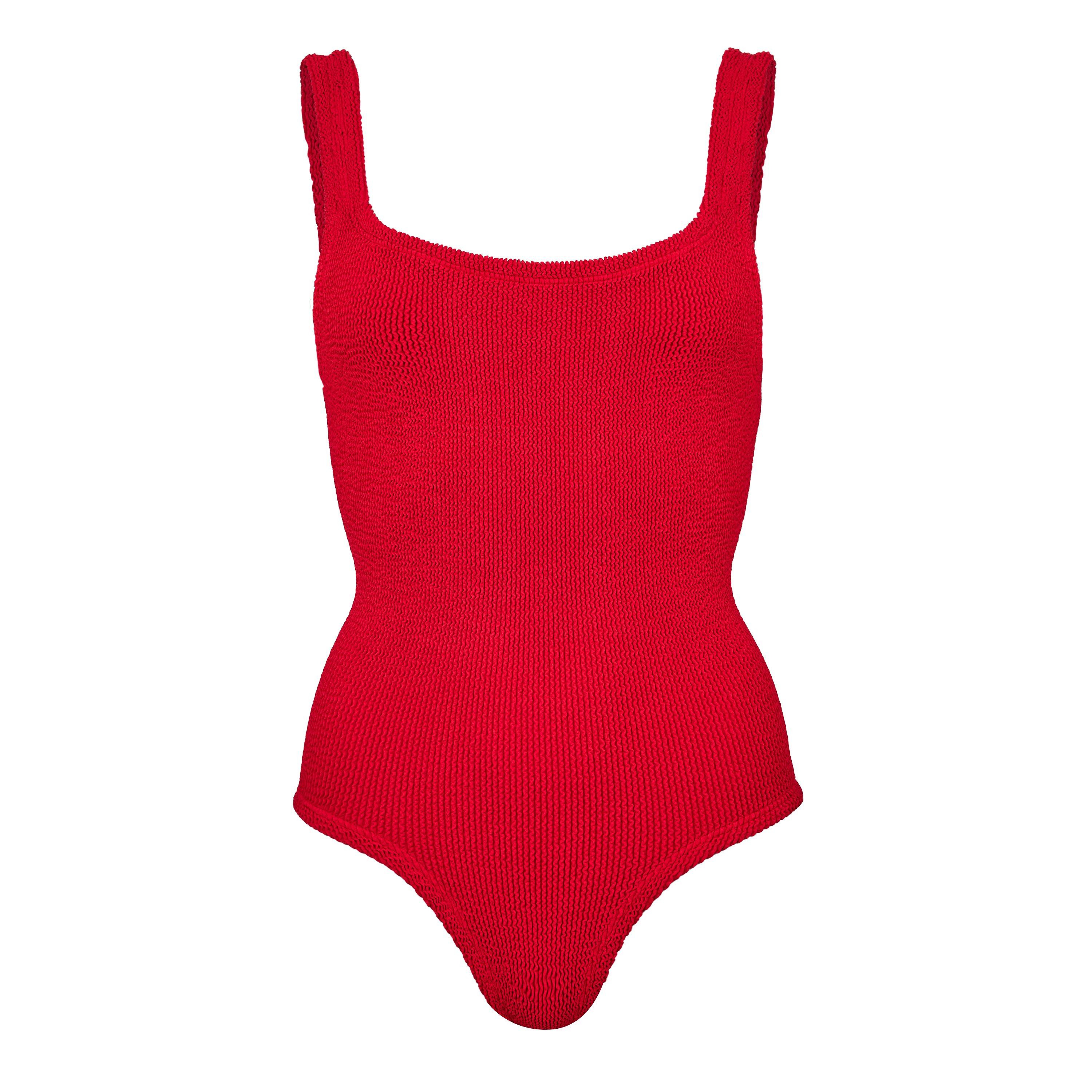 Hunza G Women's Coverage Square Scoop Neck Swimsuit - Red
