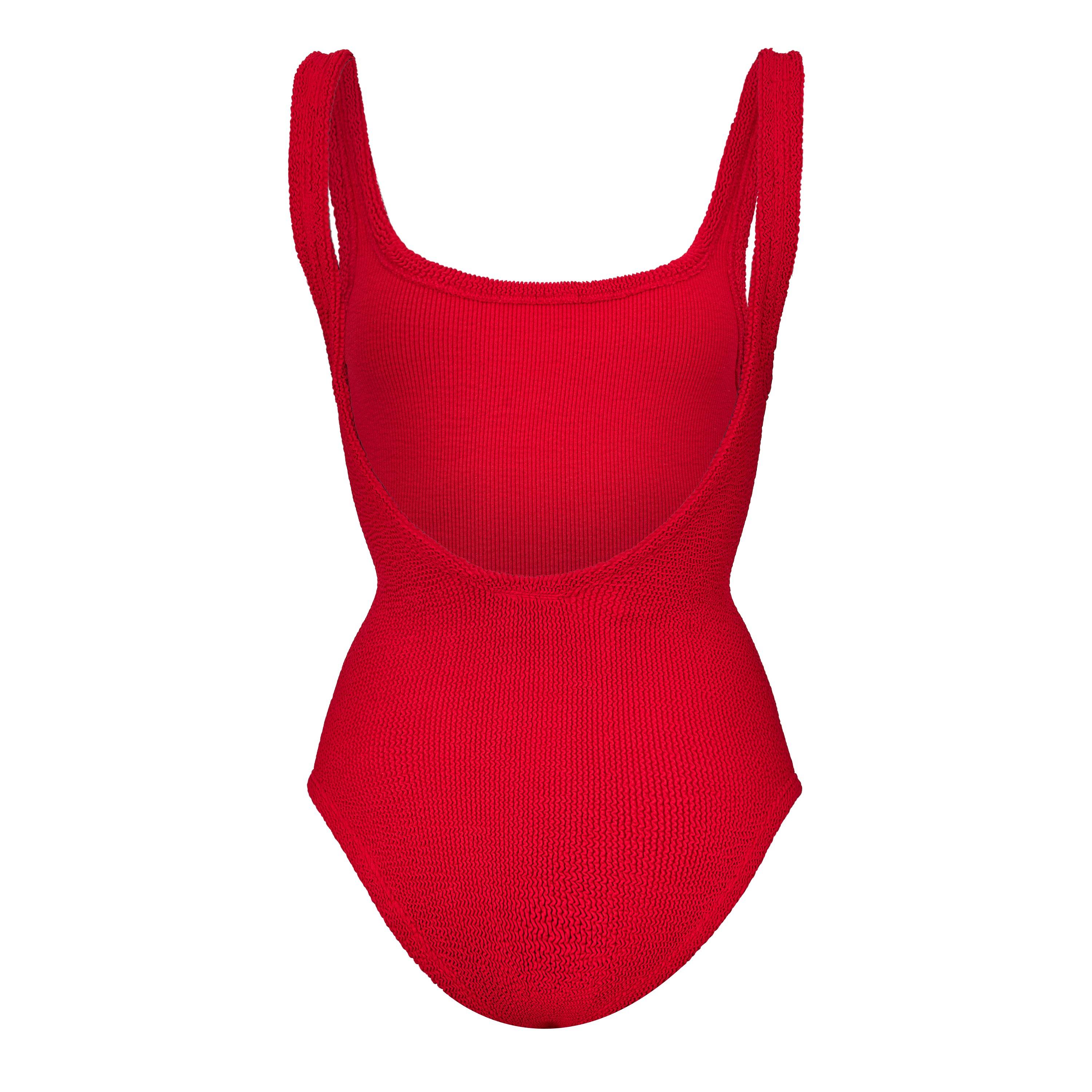 Red - Hunza G - Coverage Square Neck Swim - 2