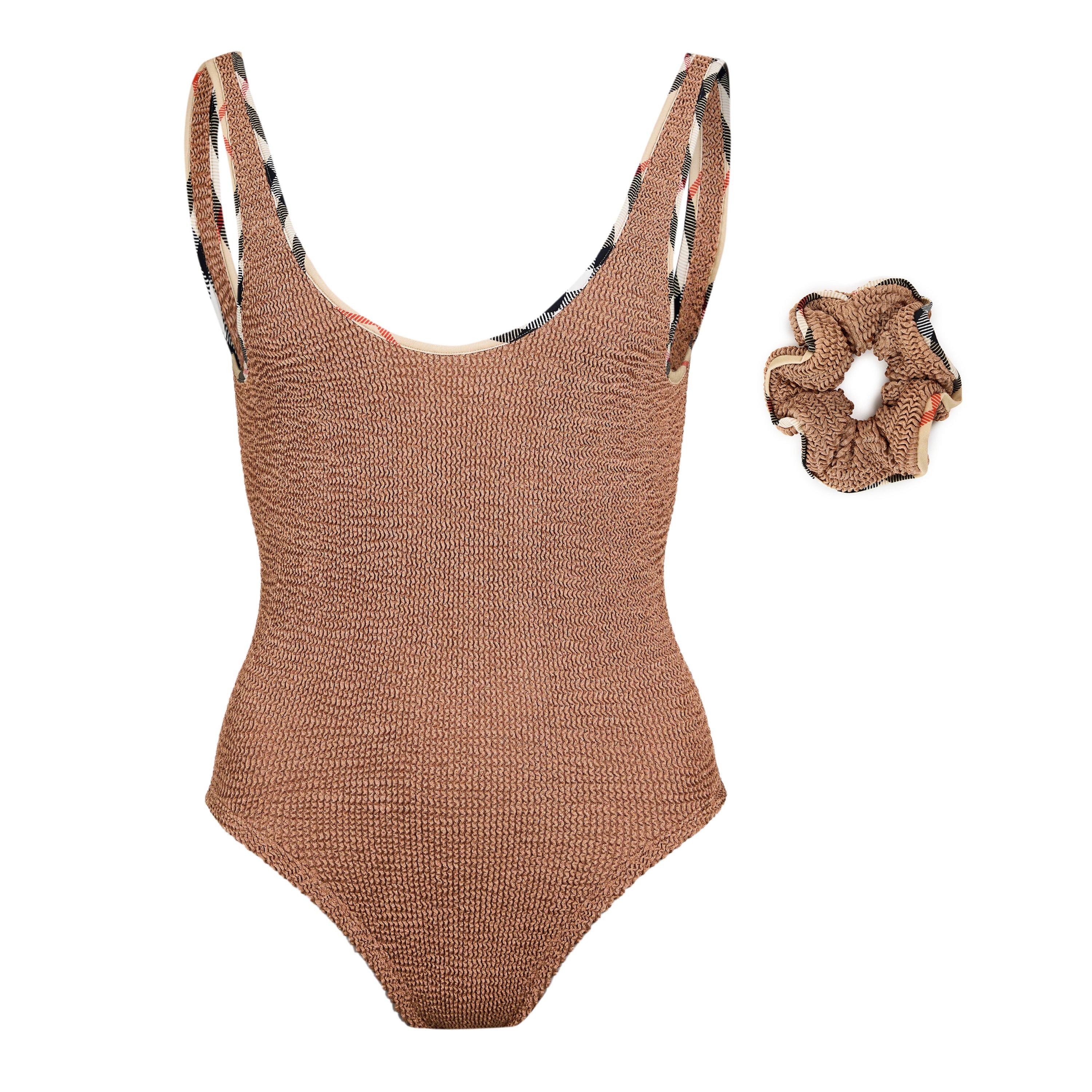 Metallic Cocoa - Burberry X Hunza G - Womens x Hunza G Faye Swimsuit - 1