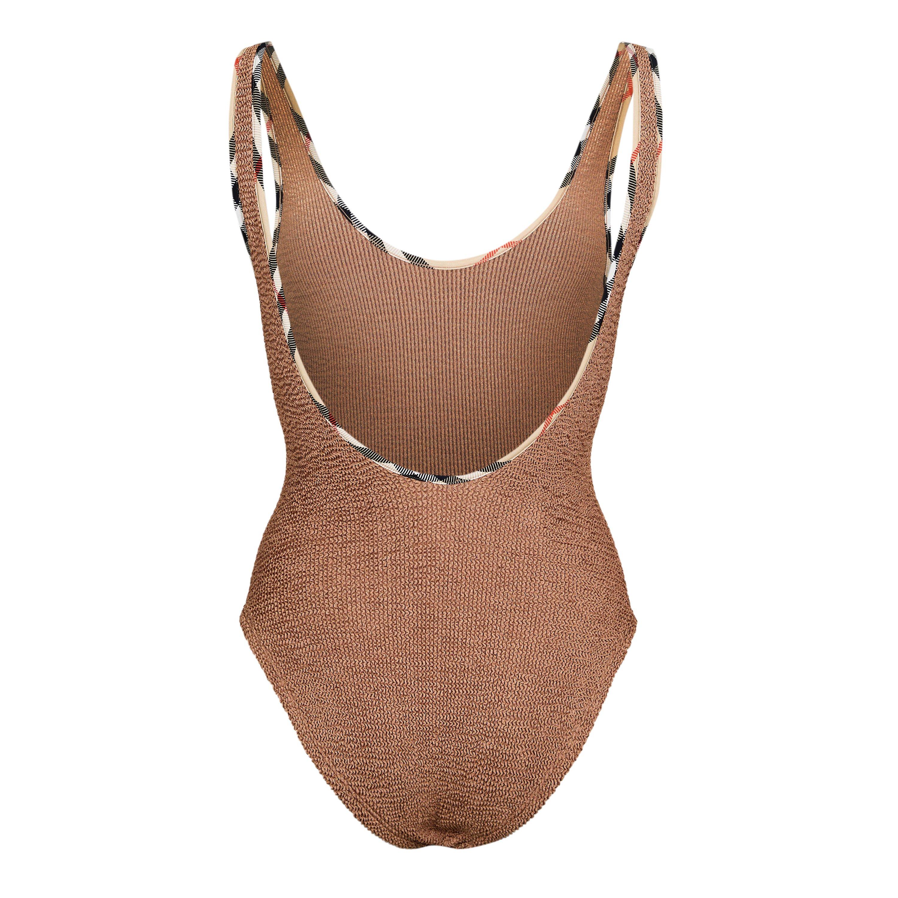 Metallic Cocoa - Burberry X Hunza G - Womens x Hunza G Faye Swimsuit - 2