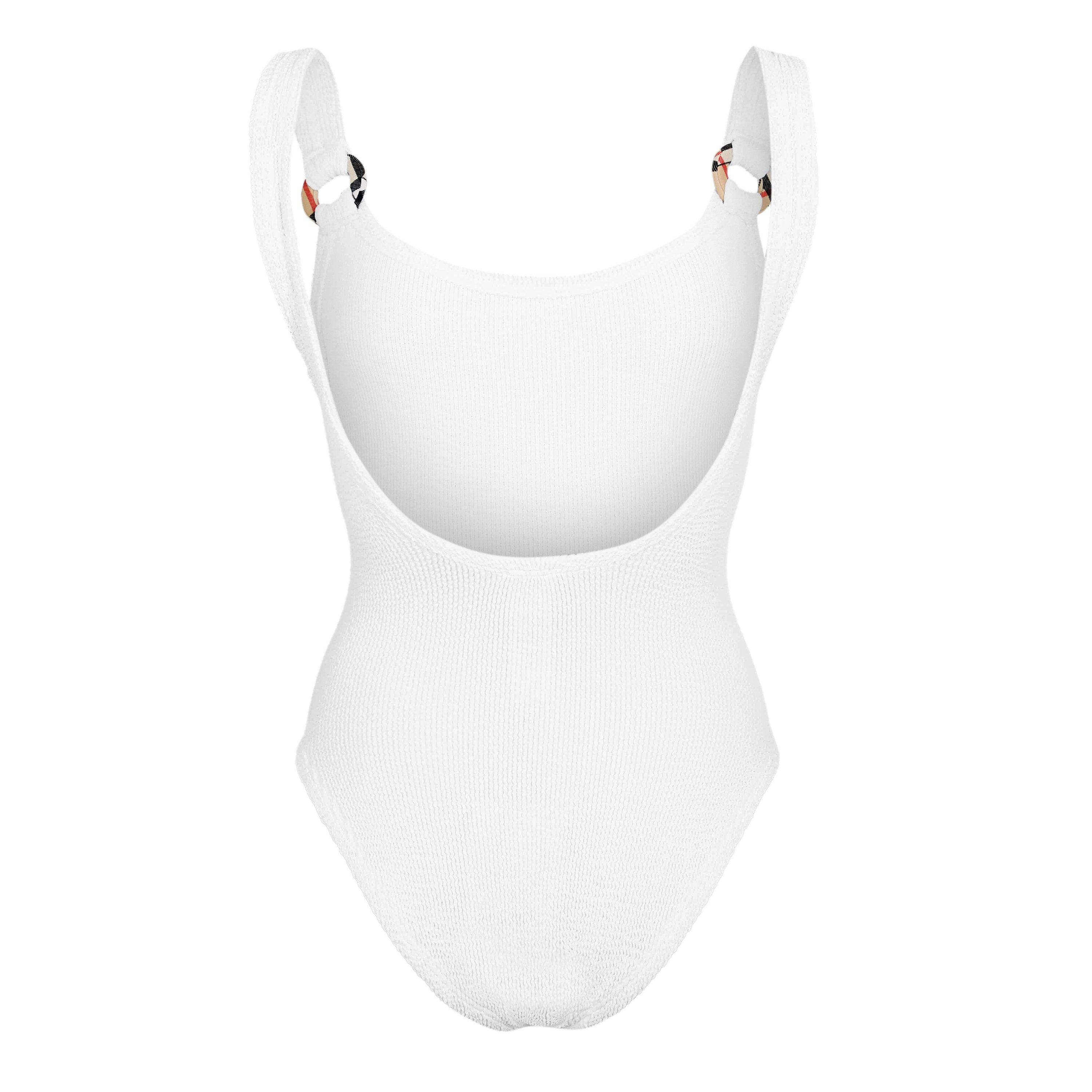 White - Burberry X Hunza G - Womens x Hunza G Domino Swimsuit - 2
