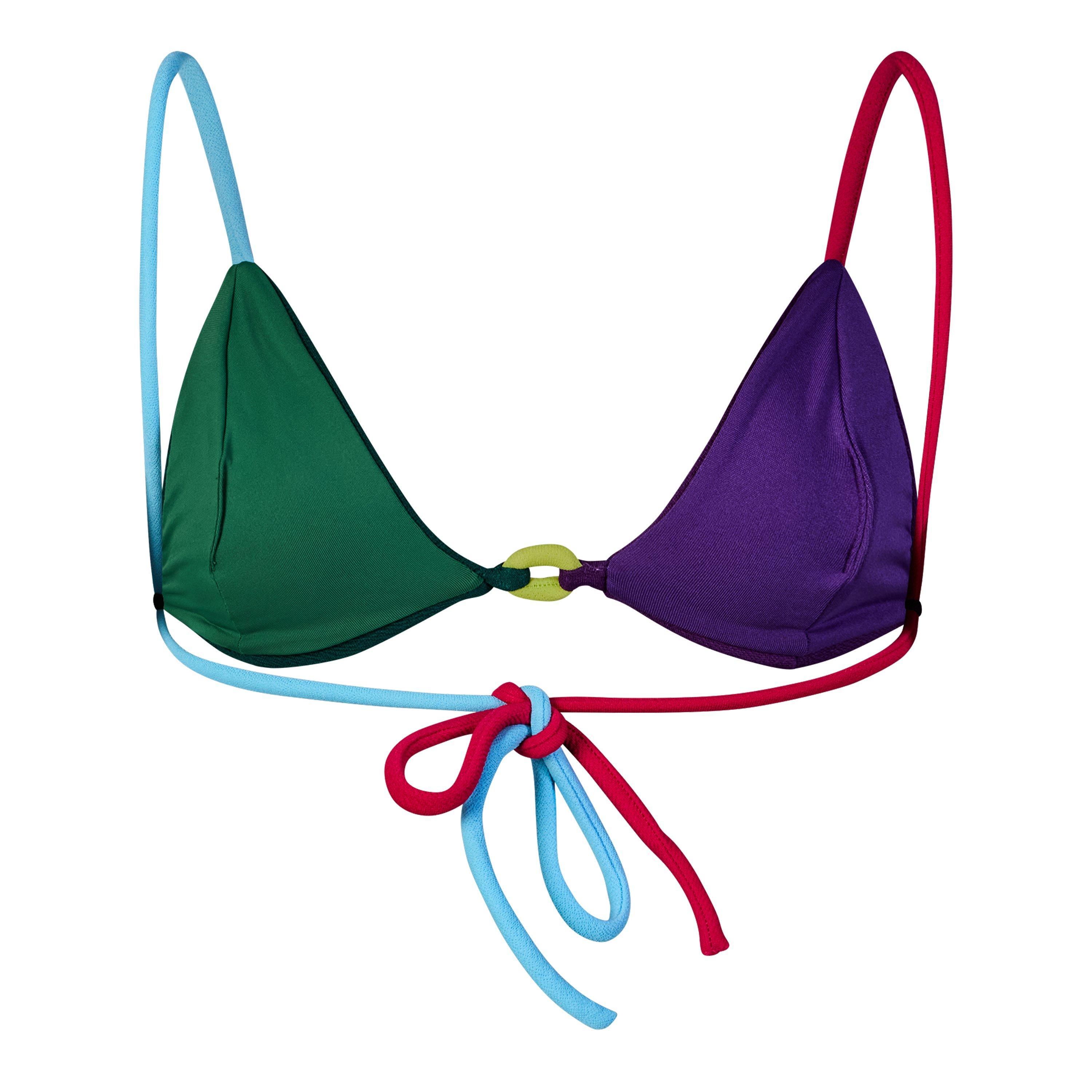 Green Multi - NAU Bikinis - NAU Bikinis Colorblock Bikini Top - 2