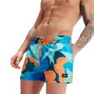 Bleu/Orange - Speedo - Mid Length Abstract Swim Shorts - 6