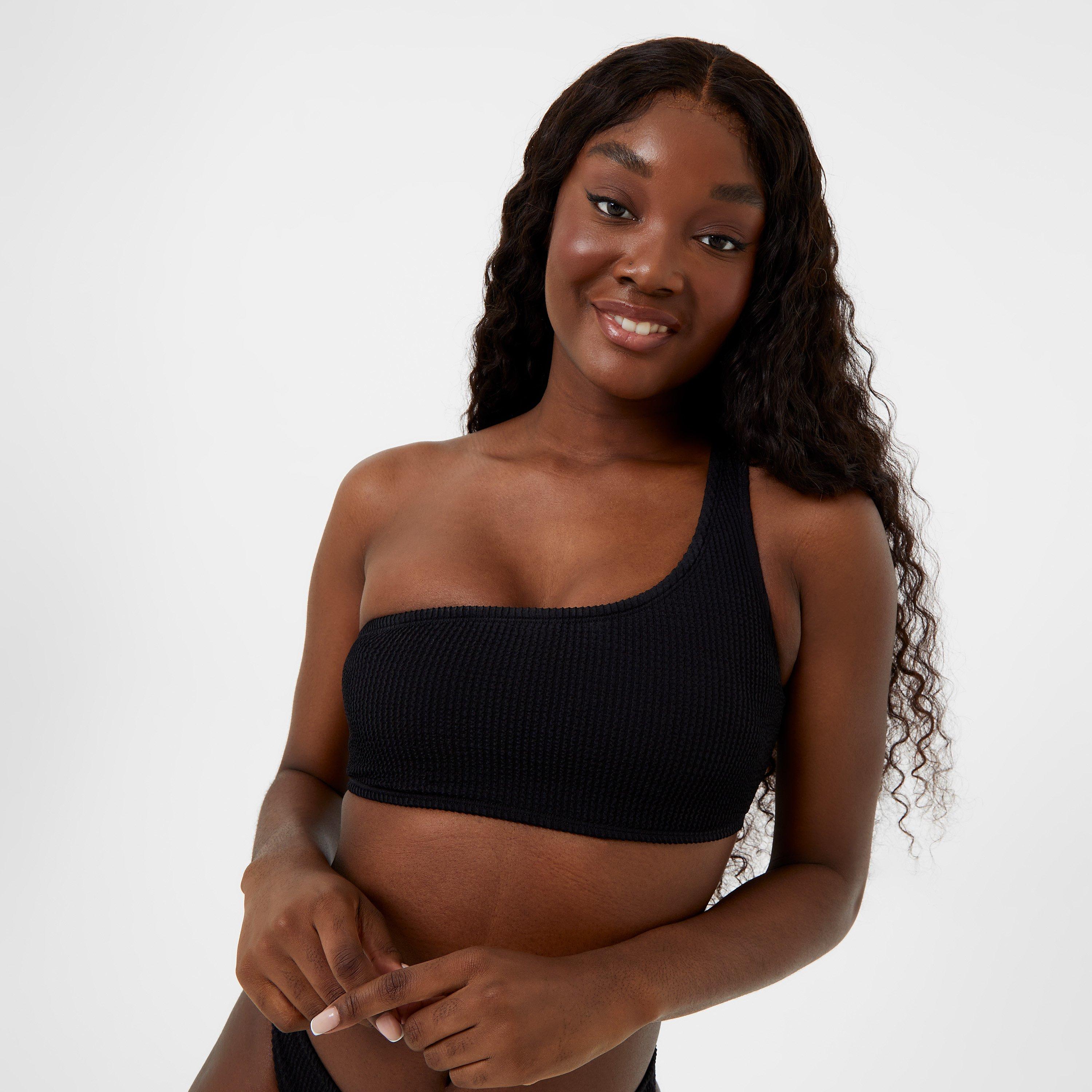 Zwart - Jack Wills - Crinkle Asymmetric Bikini Top - 3