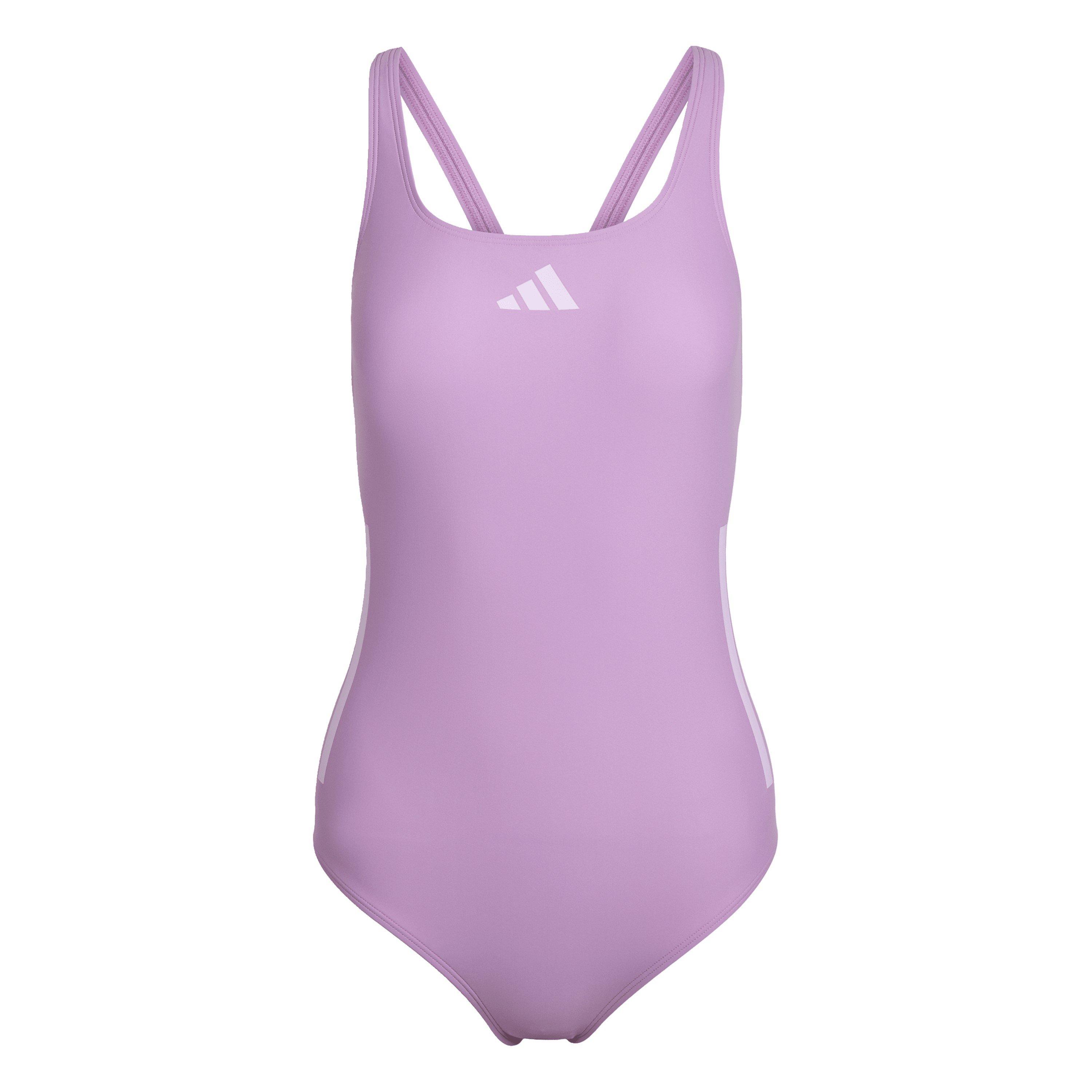 Adidas Women's Sh3.ro Classic 3-Stripes Swimsuit - Purple Bliss - 12 (M)