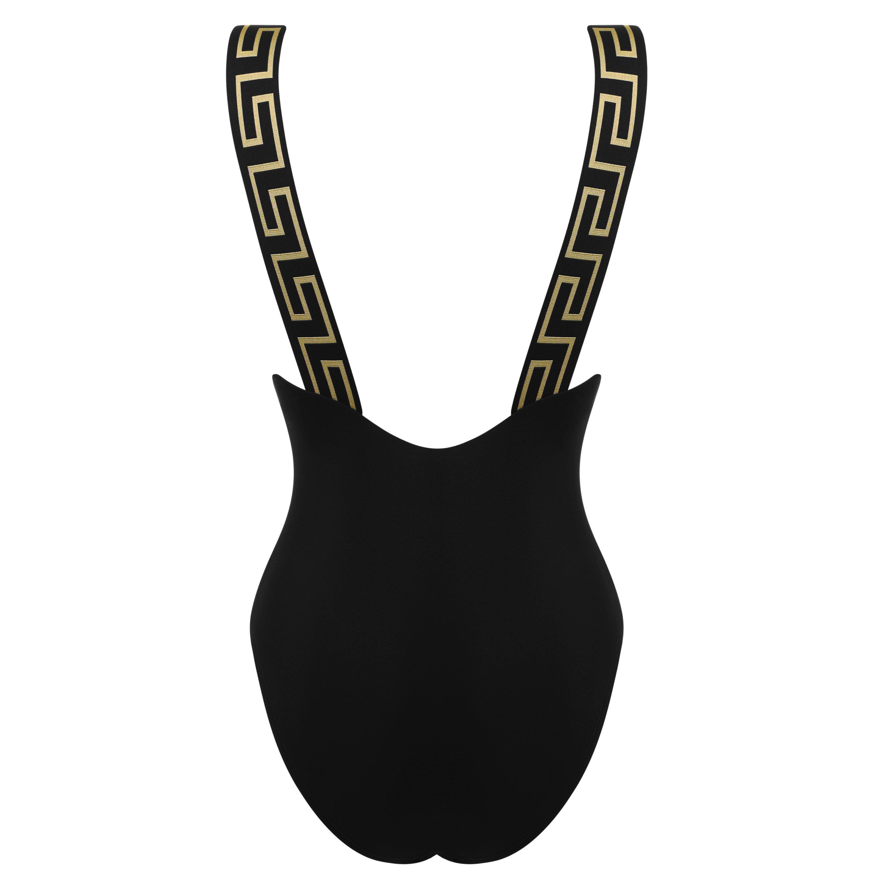 Black A1008 - Versace Icon - Greca Border One-Piece Swimsuit - 8