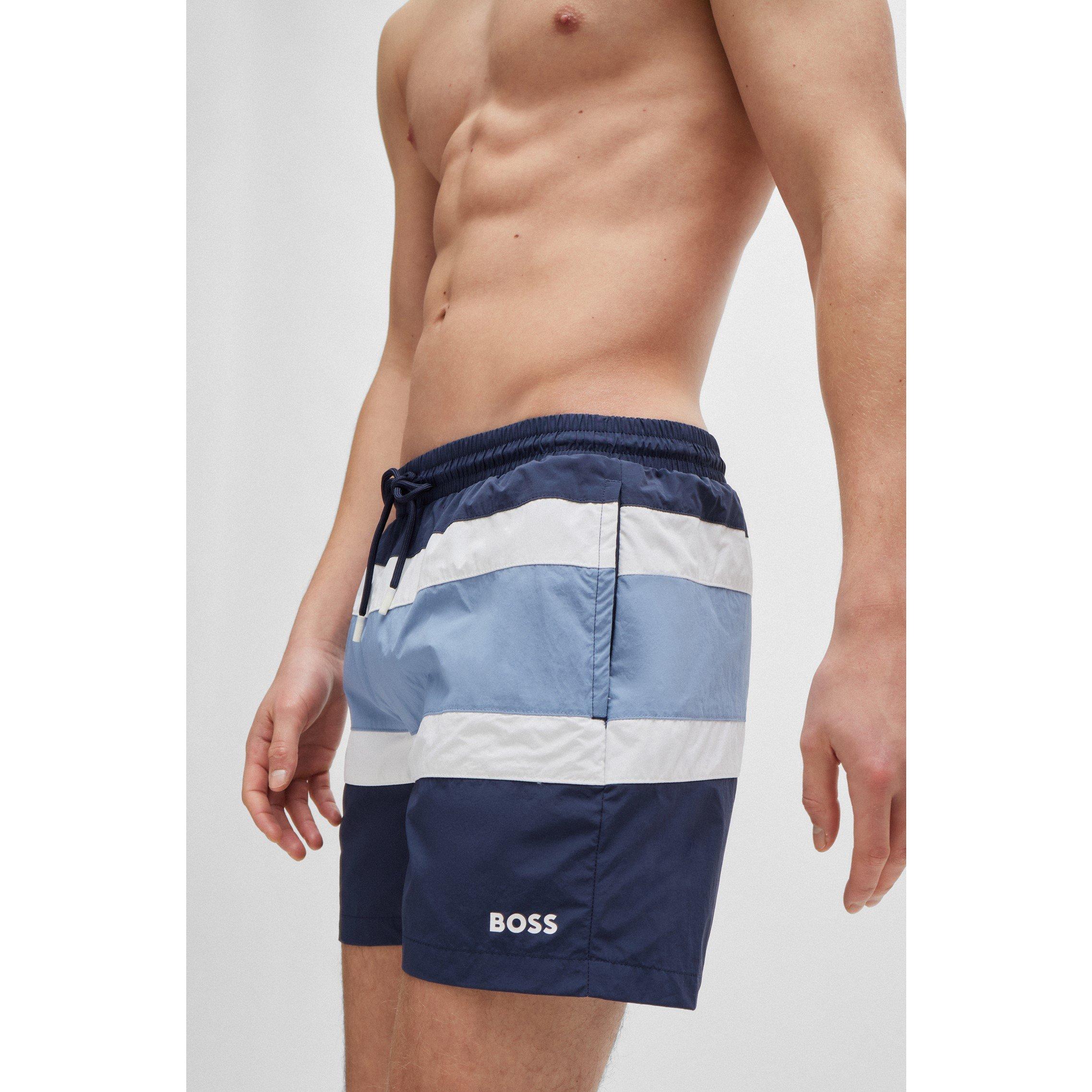 Blue 490 - Boss - Men's Rico Elasticated Waist Swim Shorts - 3