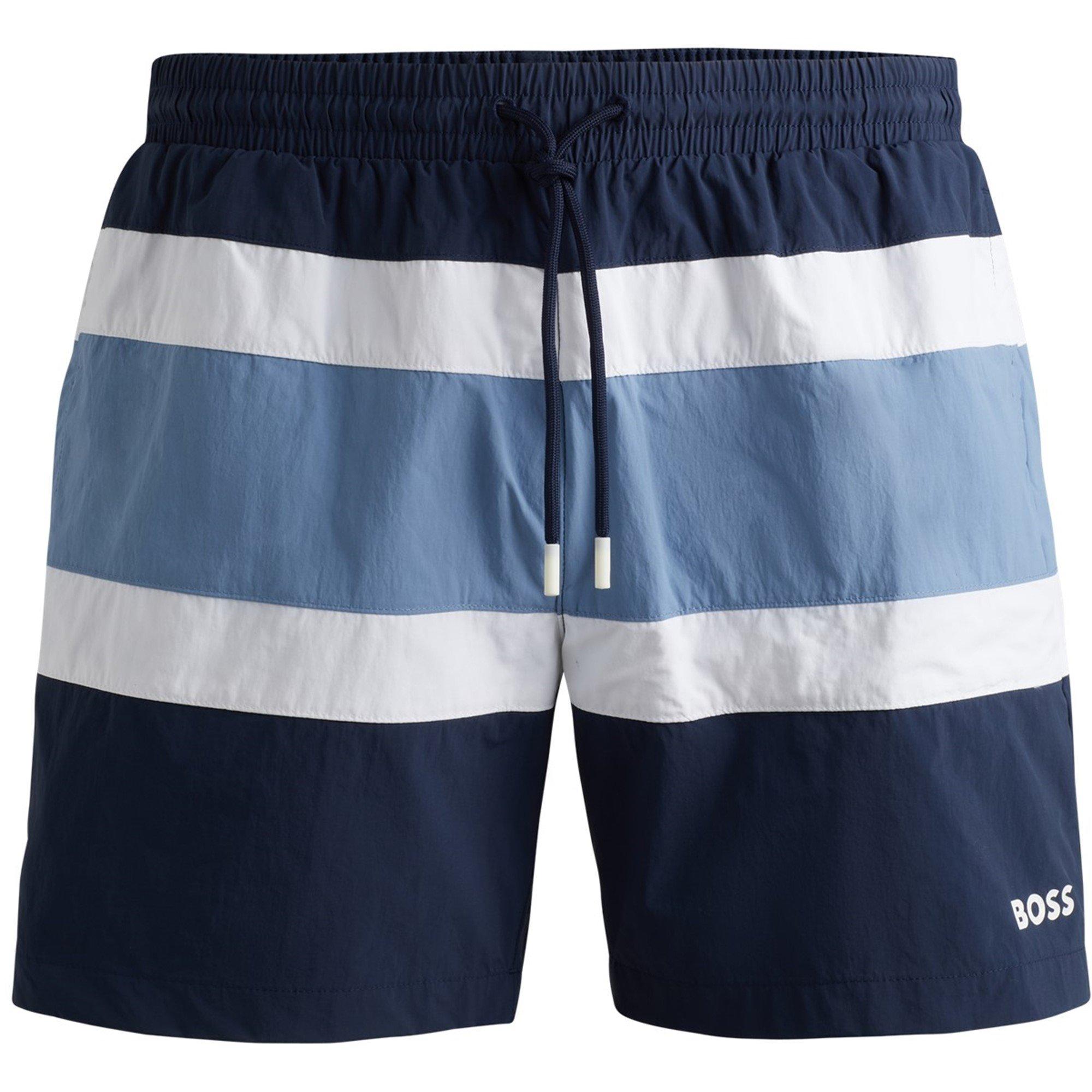 Blue 490 - Boss - Men's Rico Elasticated Waist Swim Shorts - 4