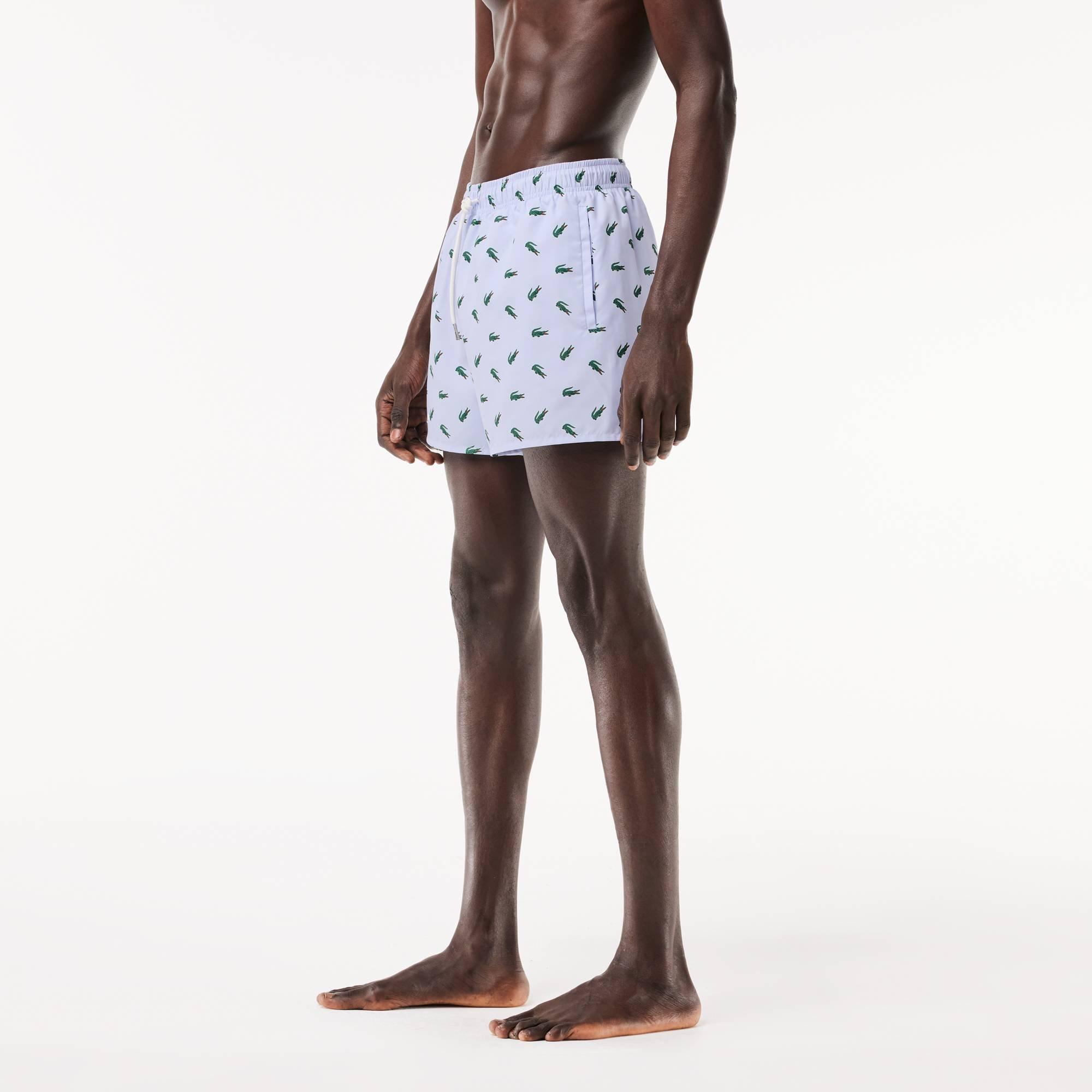 Blauwe T69 - Lacoste - Croc Swim Shorts - 4