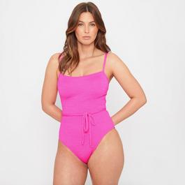 Be You Ladies Textured Belted Swimsuit