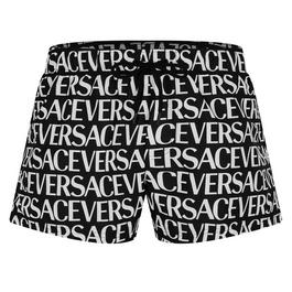 Versace Icon Logo Print Swimming Trunks