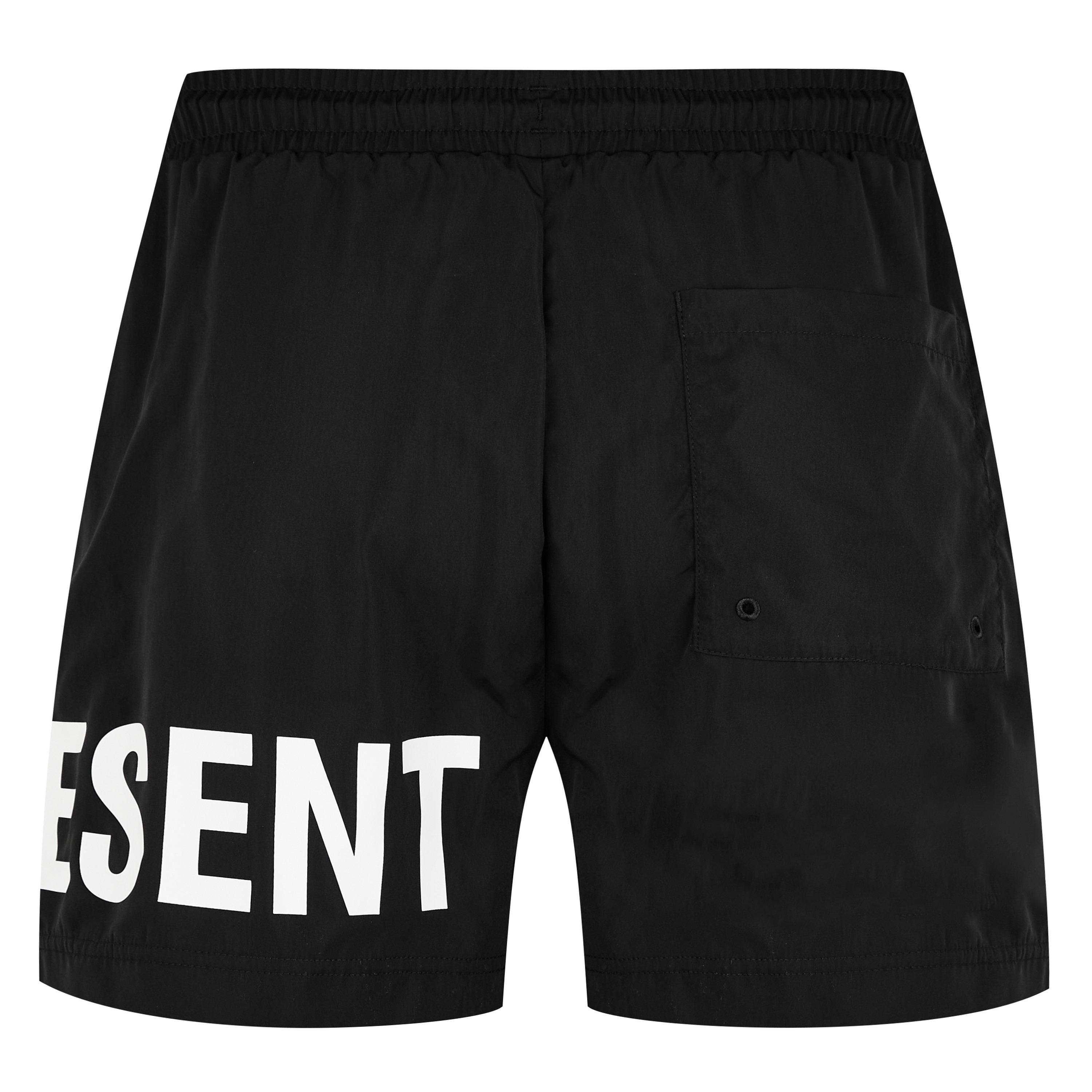 Black - Represent - Men's Text Logo Swim Shorts, Large Print - 2