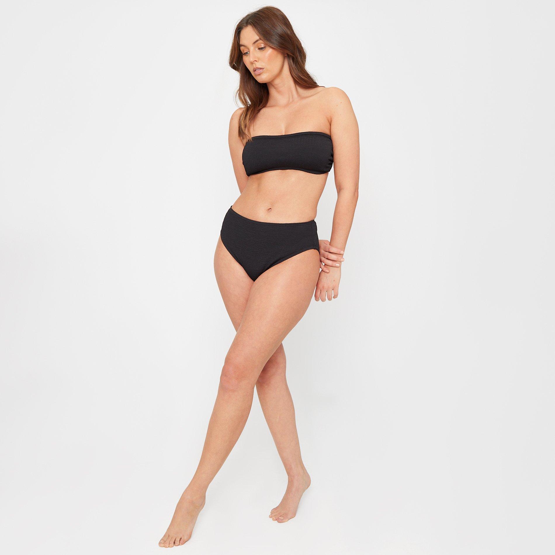 Black - Be You - Textured Bandeau Bikini Top - 3