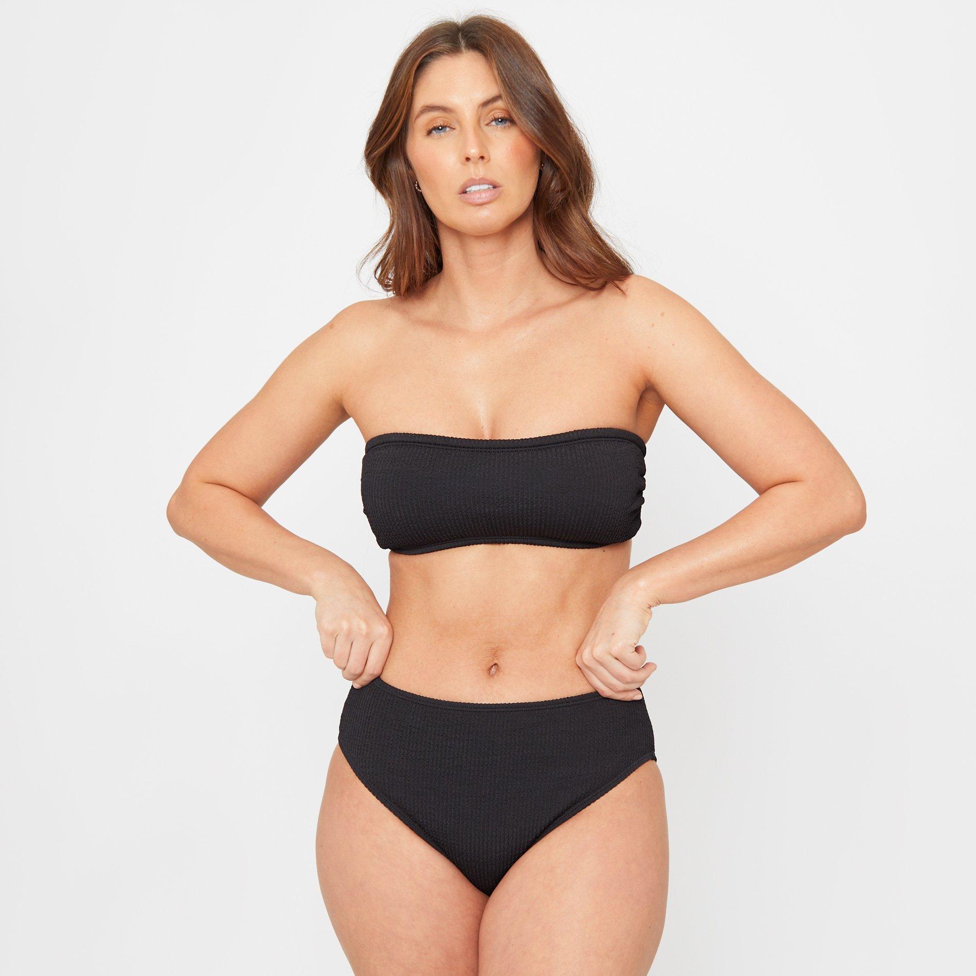 Black - Be You - Textured Bandeau Bikini Top - 4