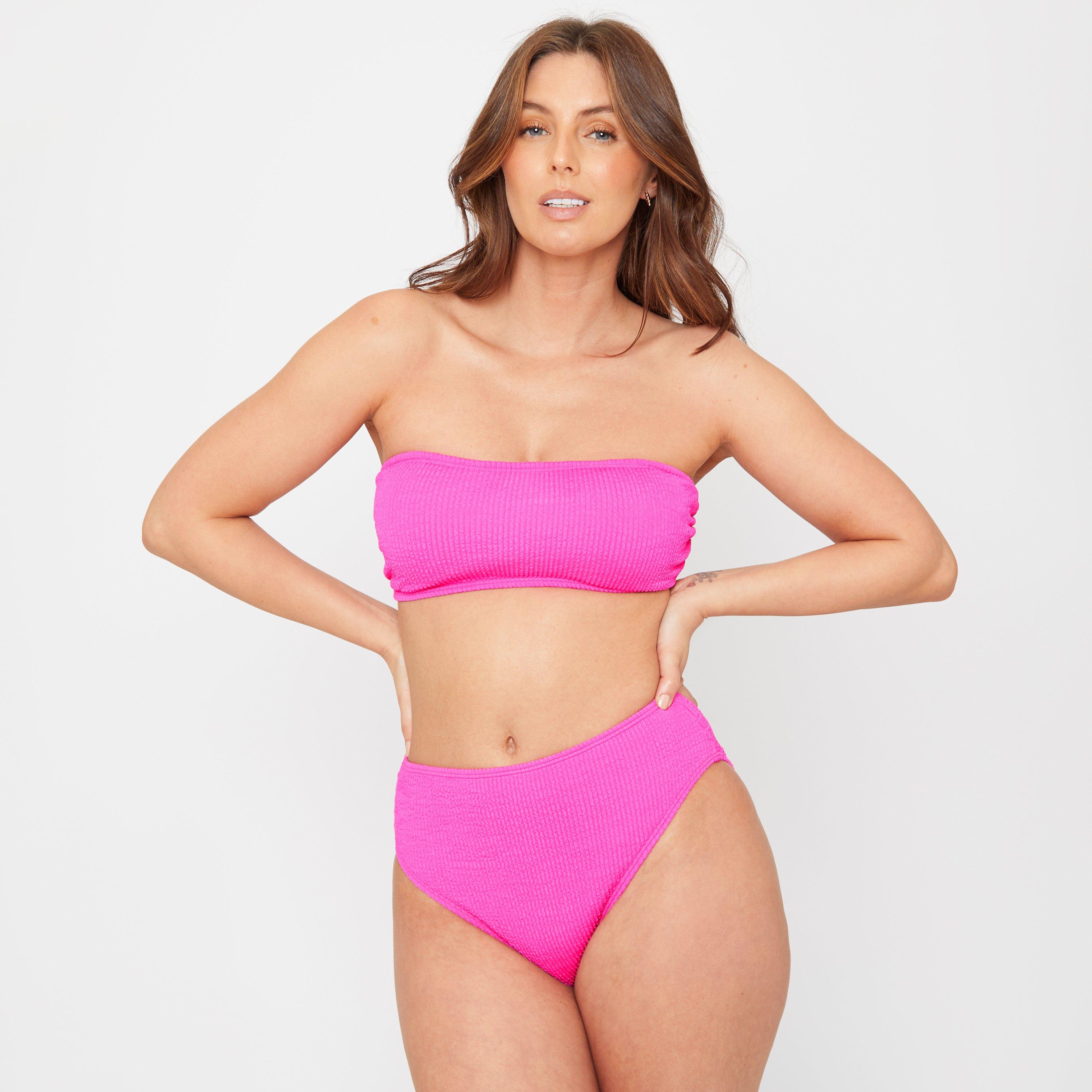 Hot Pink - Be You - Ladies Textured Bandeau Bikini Top - 5