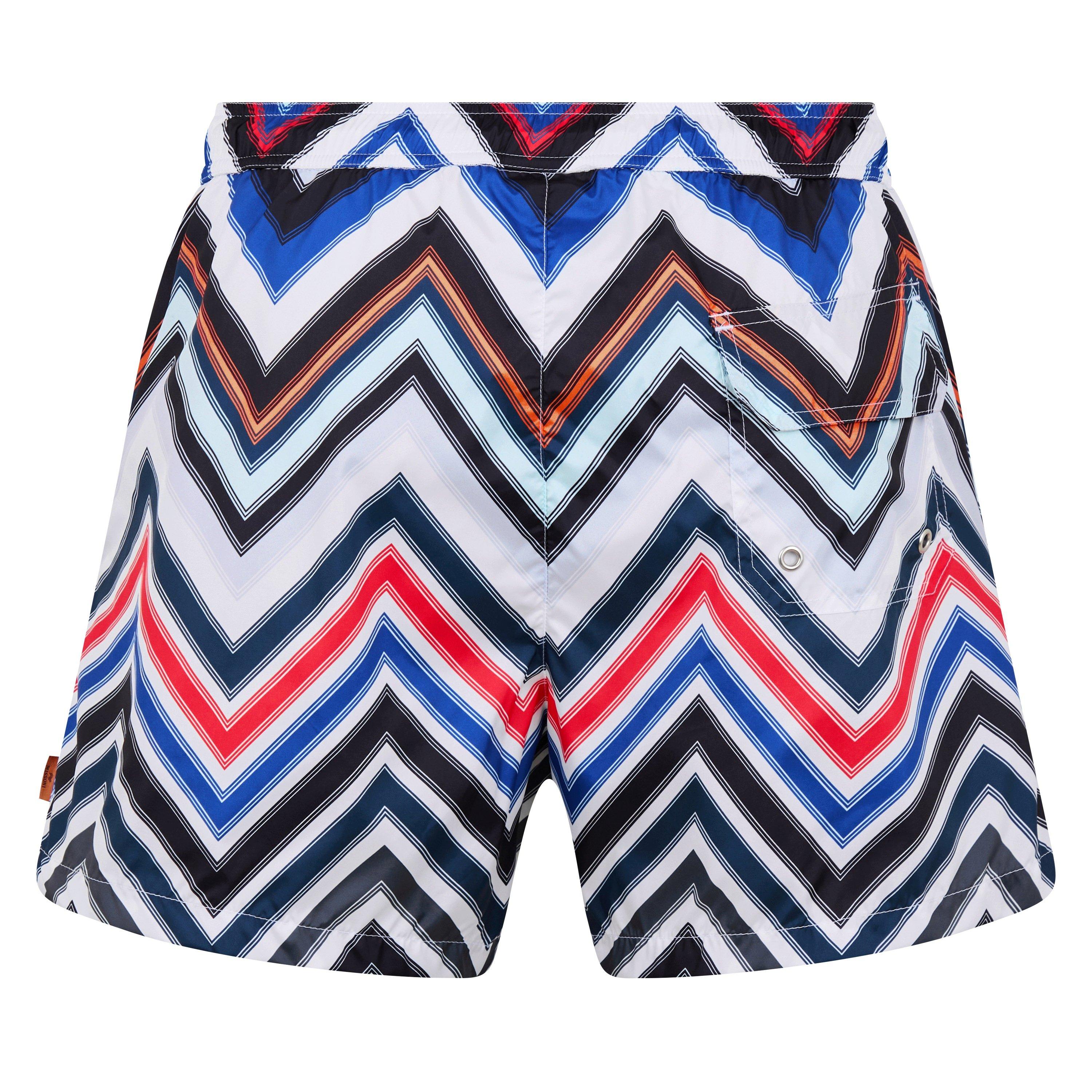 NVY WHT RED - Missoni - Zigzag Swim Shorts - 8