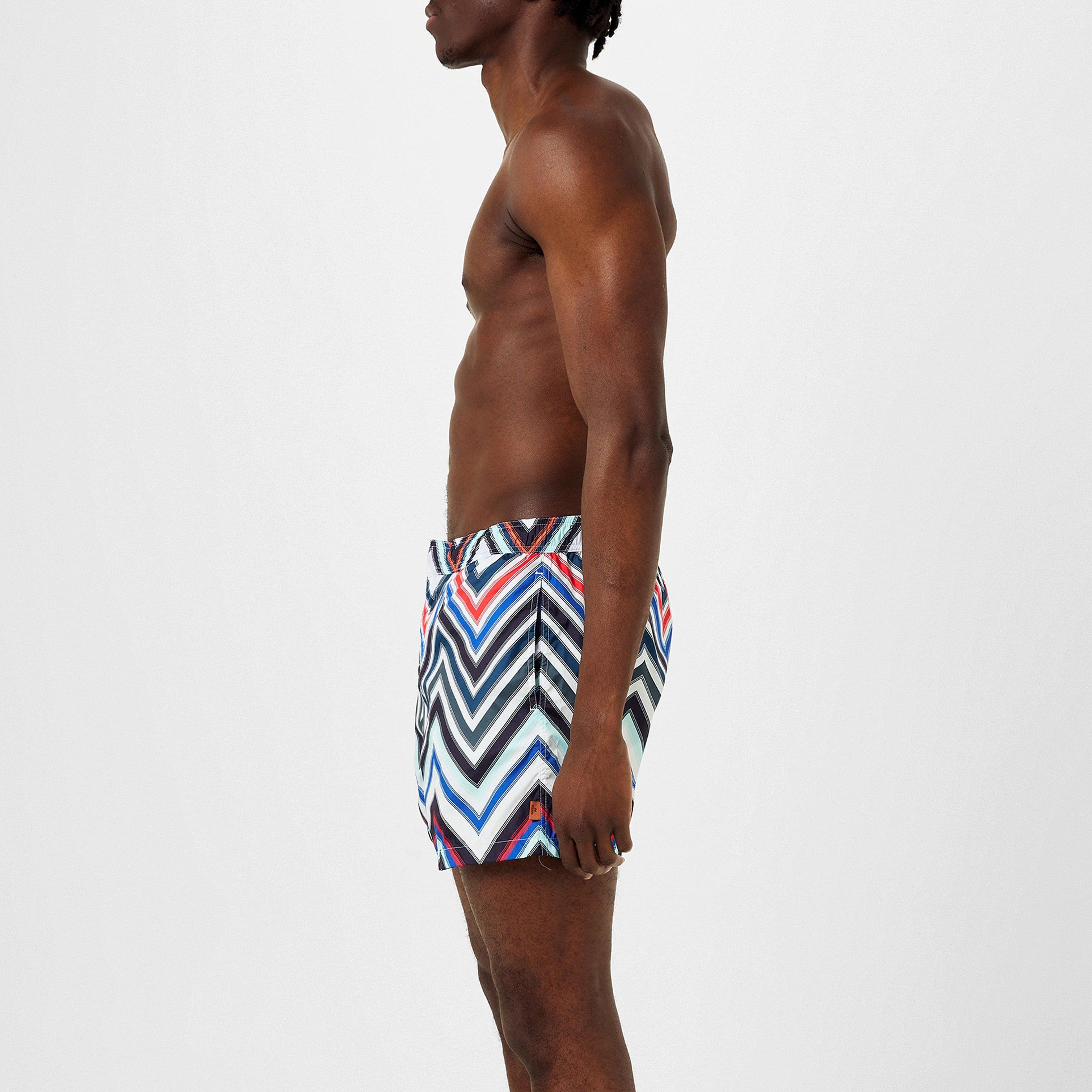 NVY WHT RED - Missoni - Zigzag Swim Shorts - 5