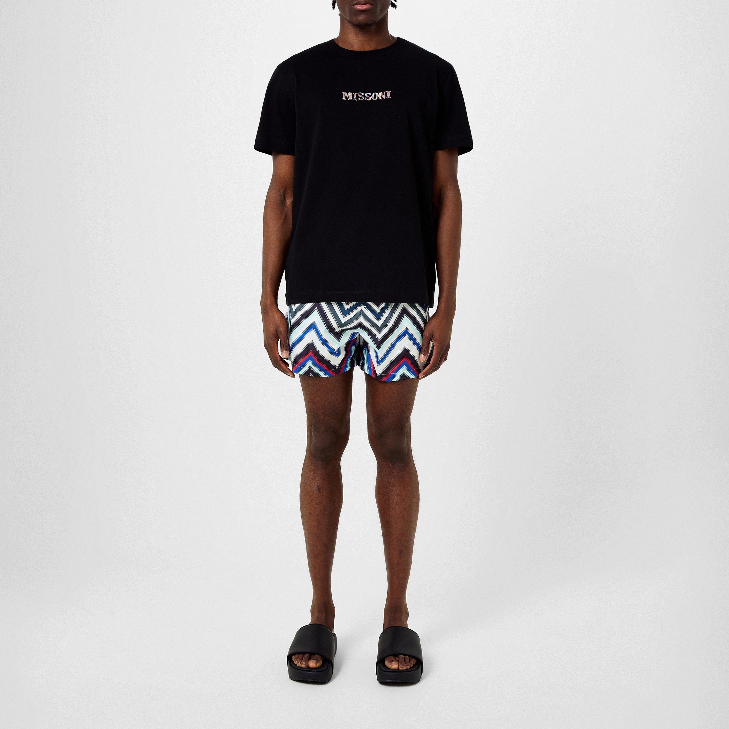NVY WHT RED - Missoni - Zigzag Swim Shorts - 6