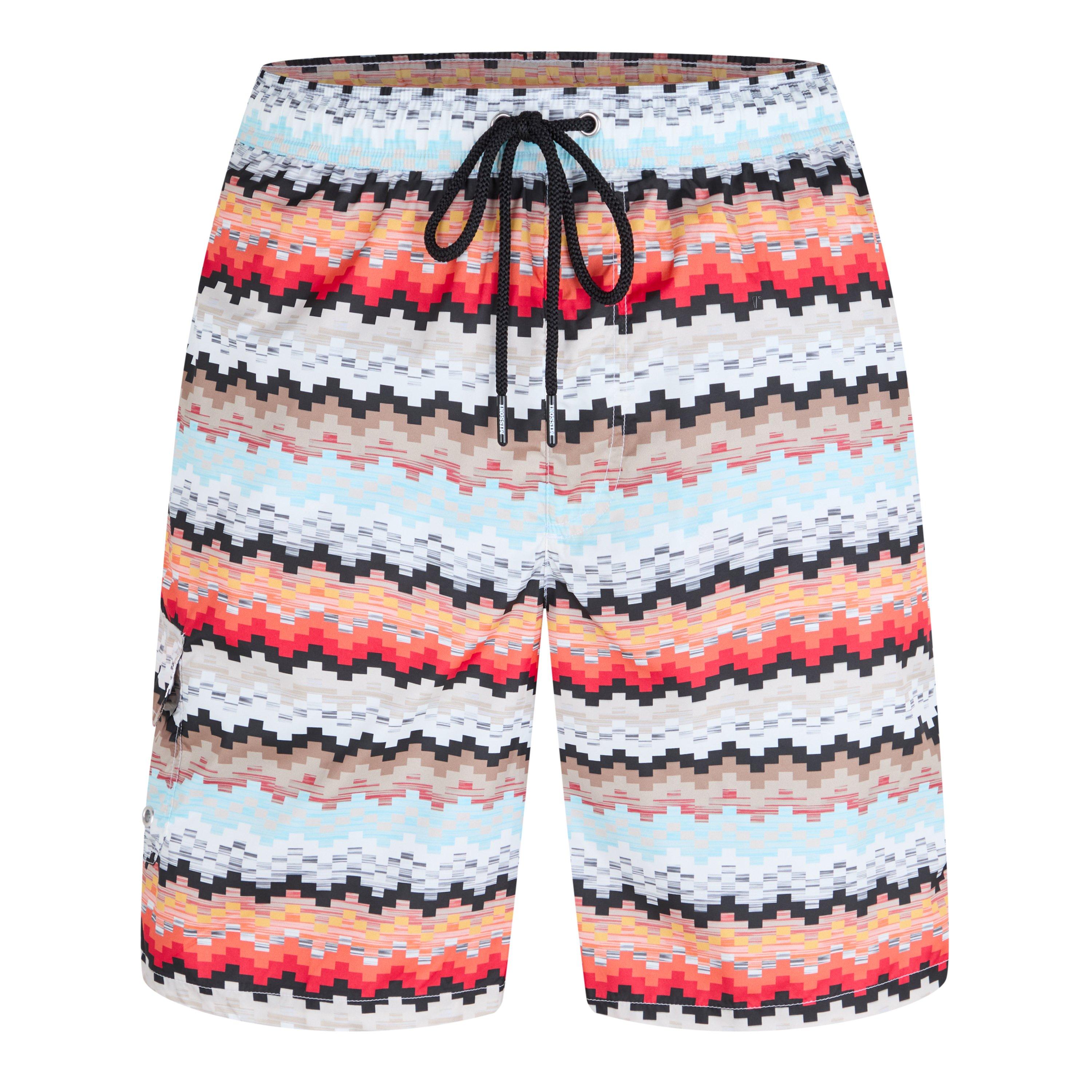 WHT ORG RED - Missoni - Zig Zag Swim Shorts - 1