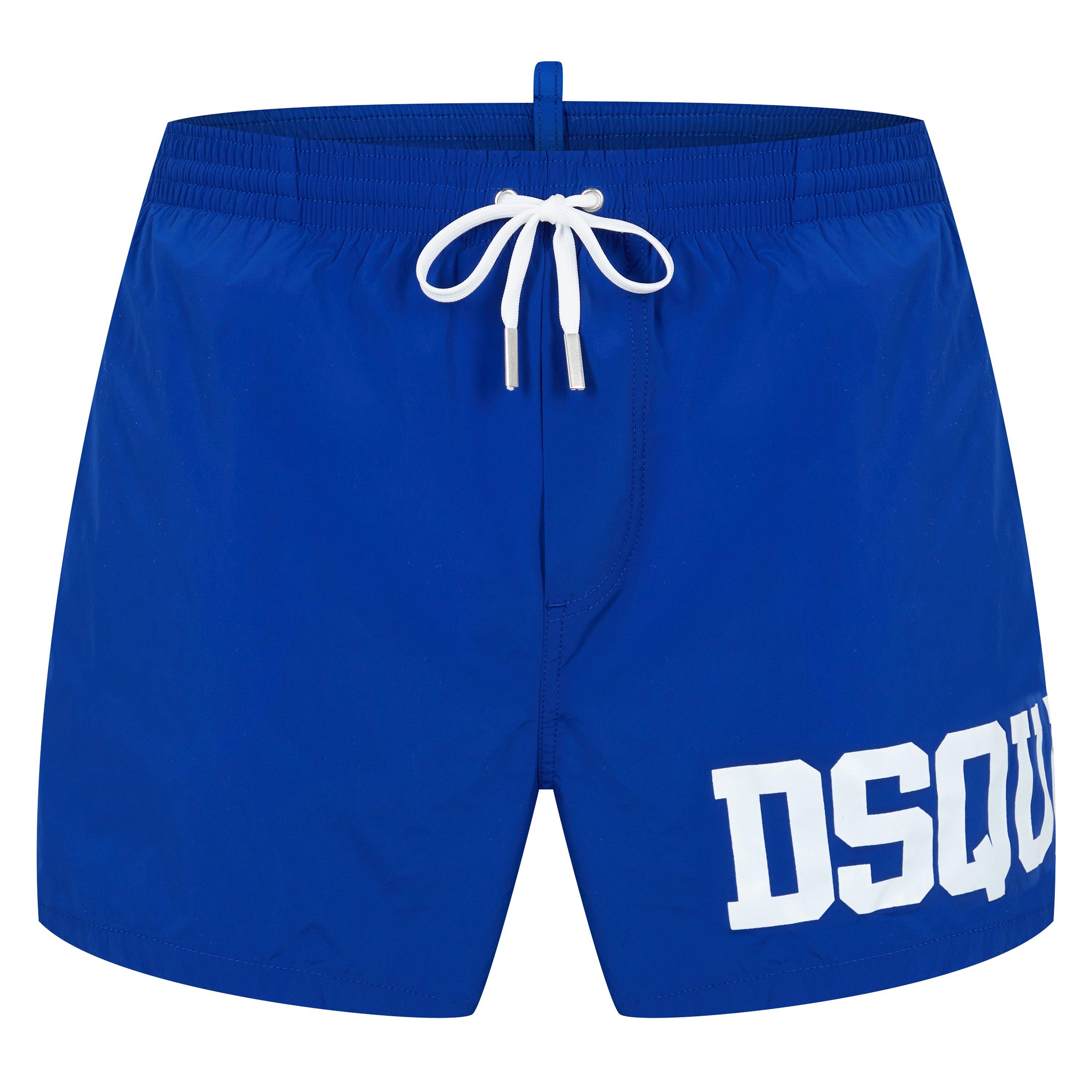 Blue/White - DSquared2 - Men's Varsity Logo Swim Shorts - 1